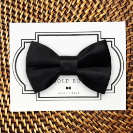 Black Satin Bow Tie for Dog Collar and Cat Collar