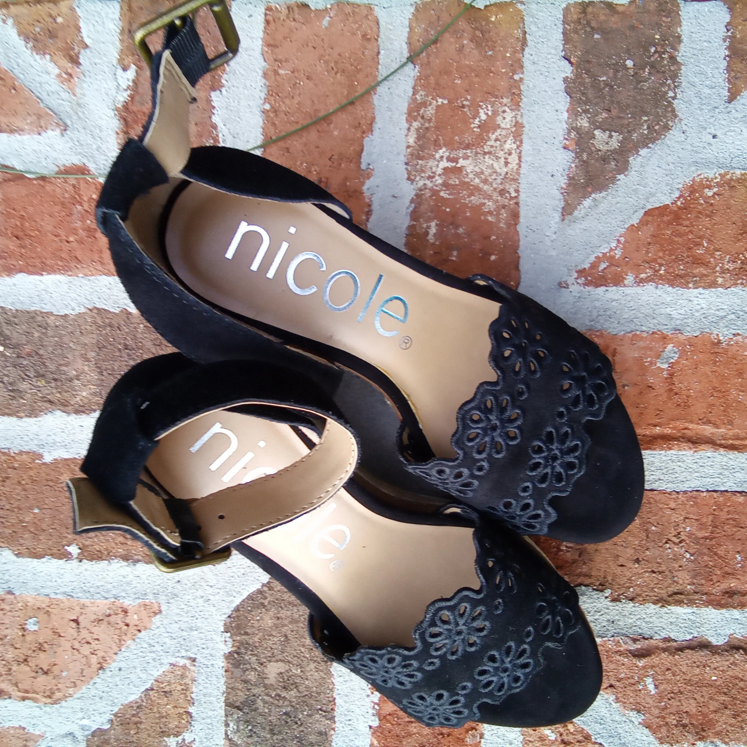 Black Suede Ankle Strap Wedges | Nicole Nice