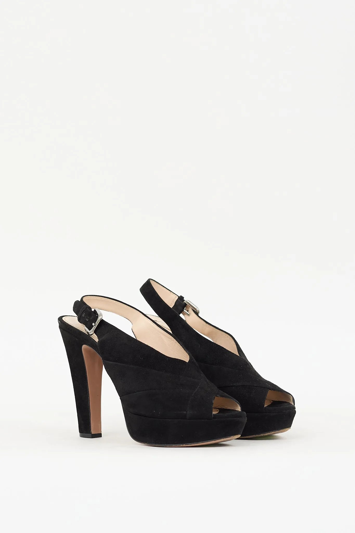 Black Suede Slingback Heel