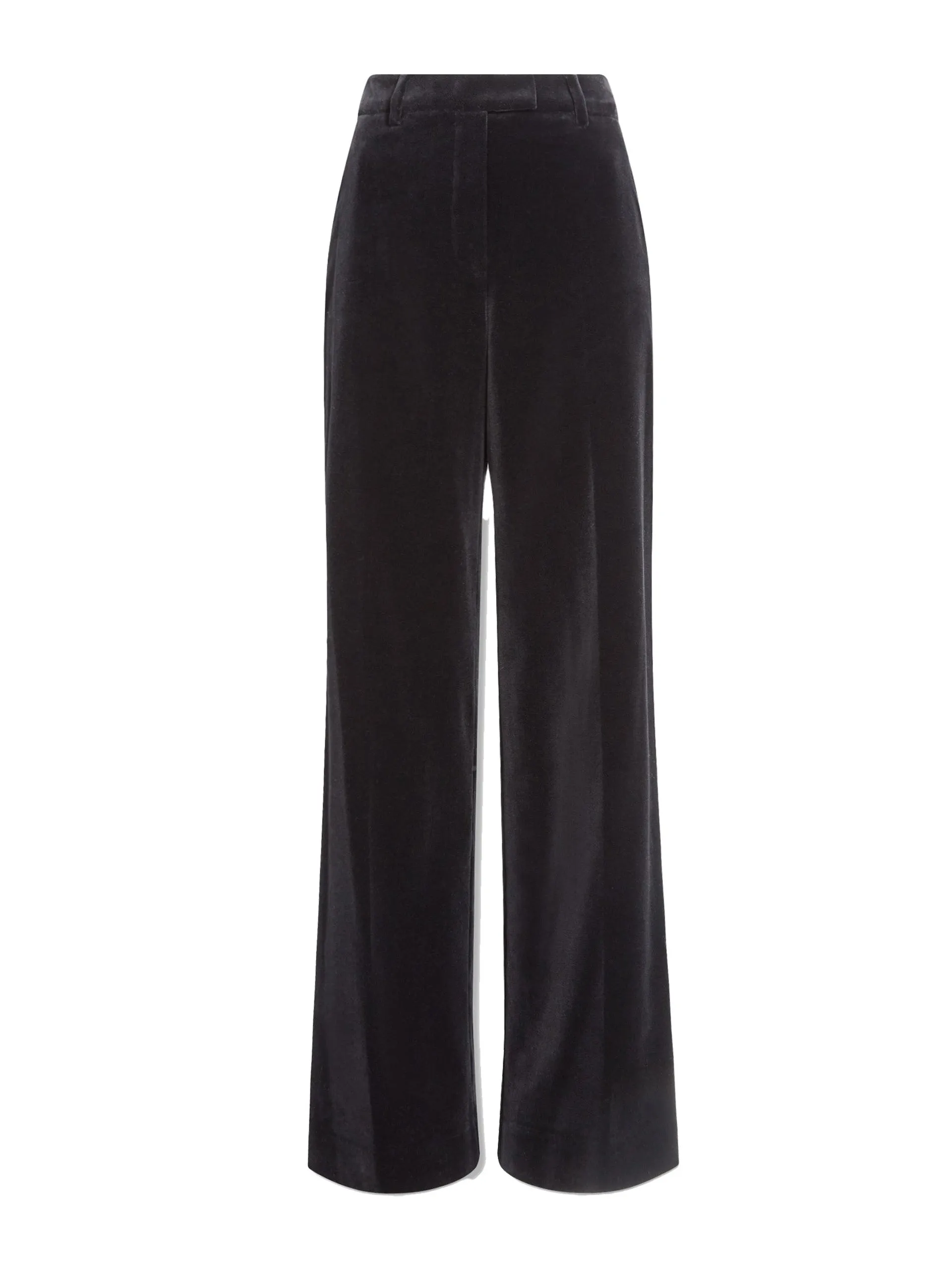 Black Taylor velvet wide leg trousers