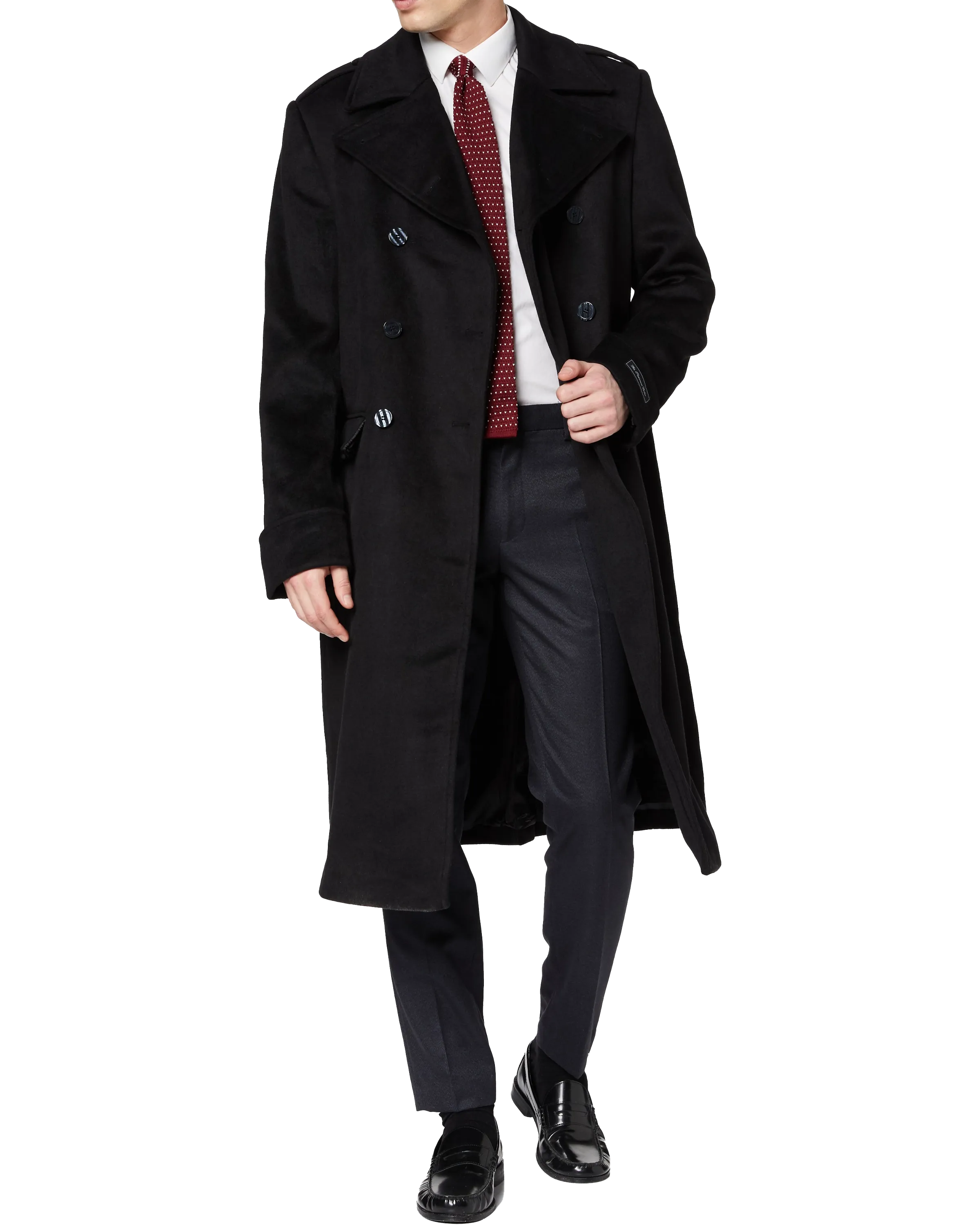 Black Wool Cashmere Greatcoat