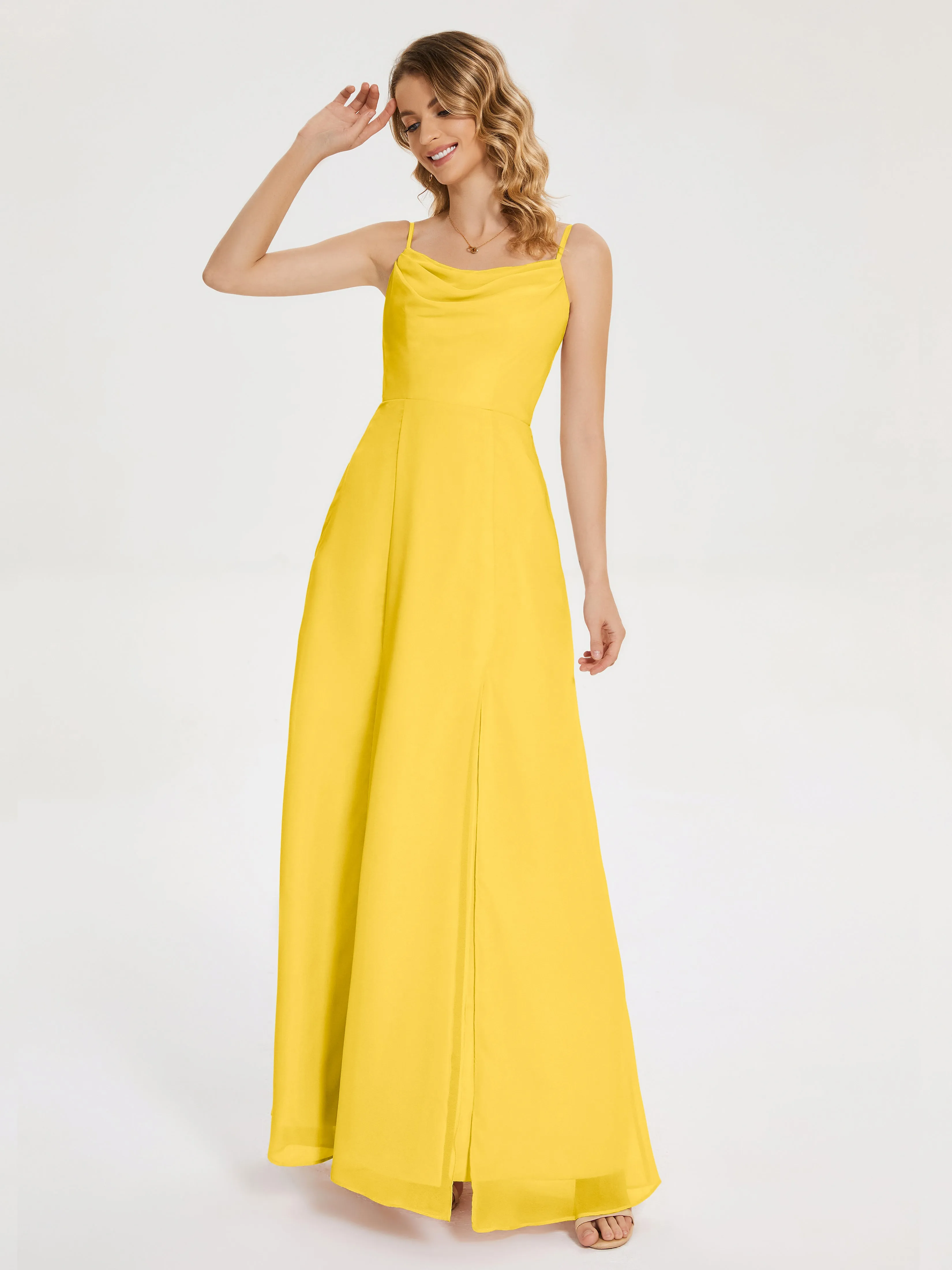 Blake Cowl Split Chiffon Bridesmaid Dresses