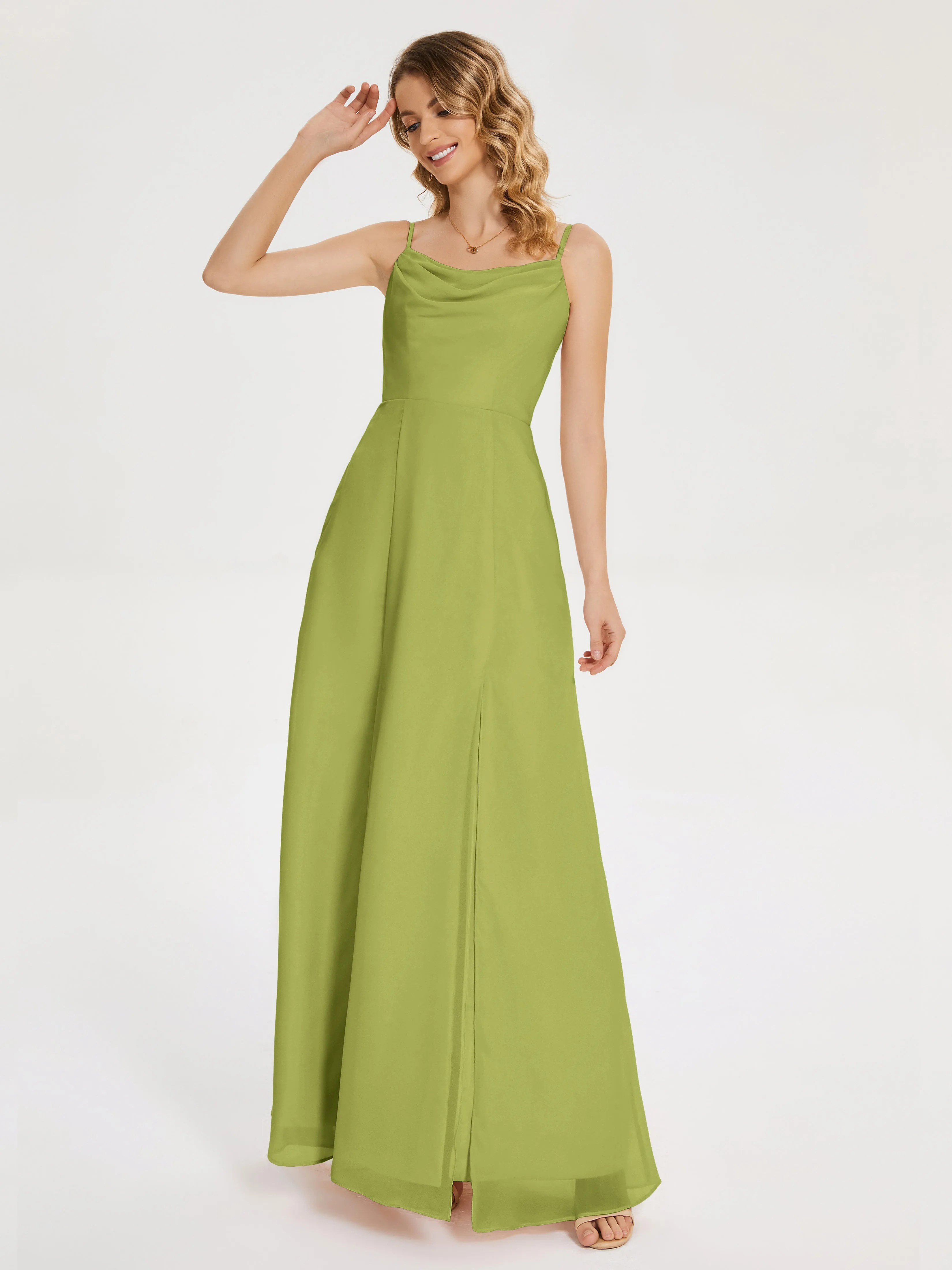 Blake Cowl Split Chiffon Bridesmaid Dresses