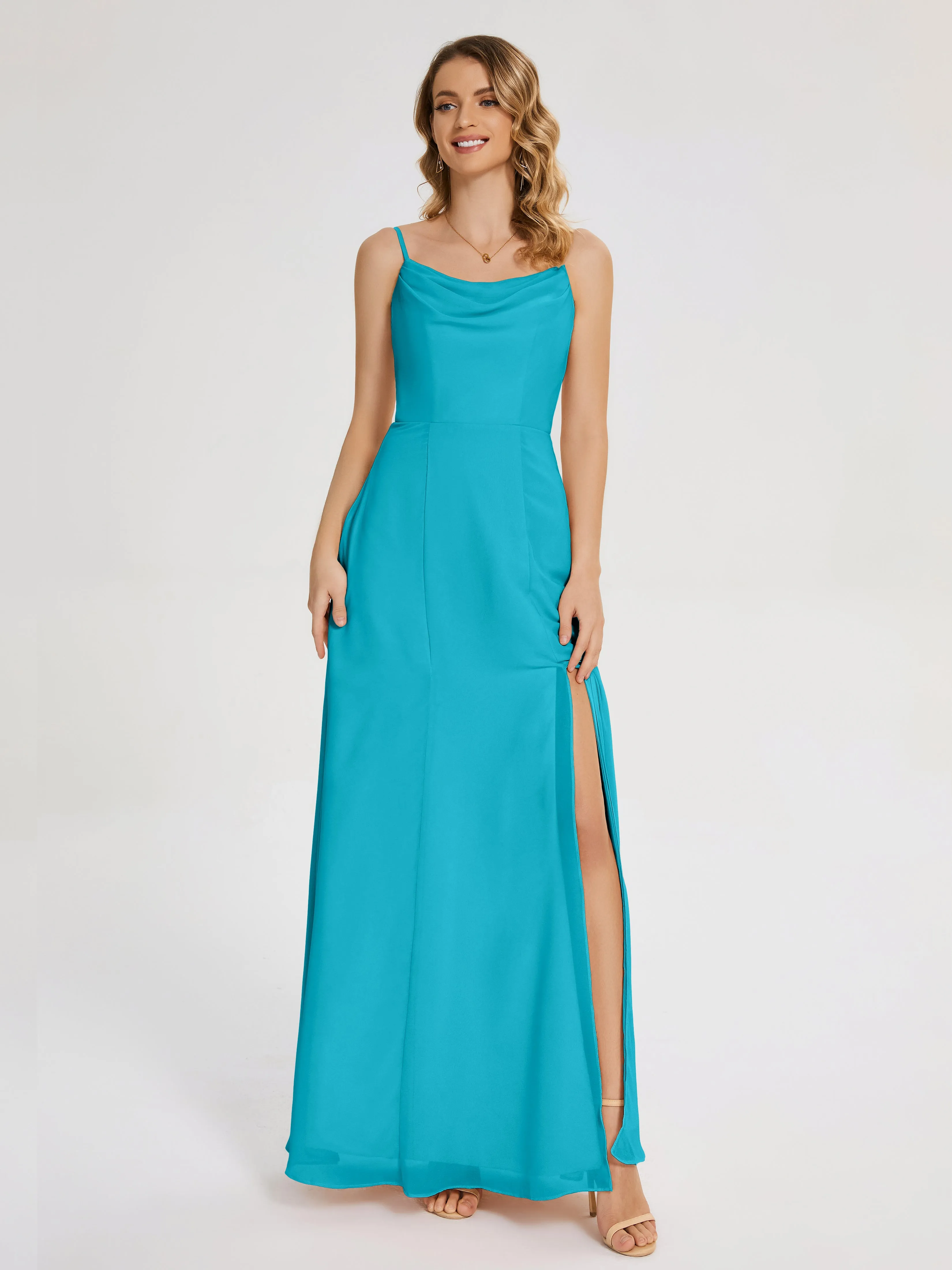 Blake Cowl Split Chiffon Bridesmaid Dresses