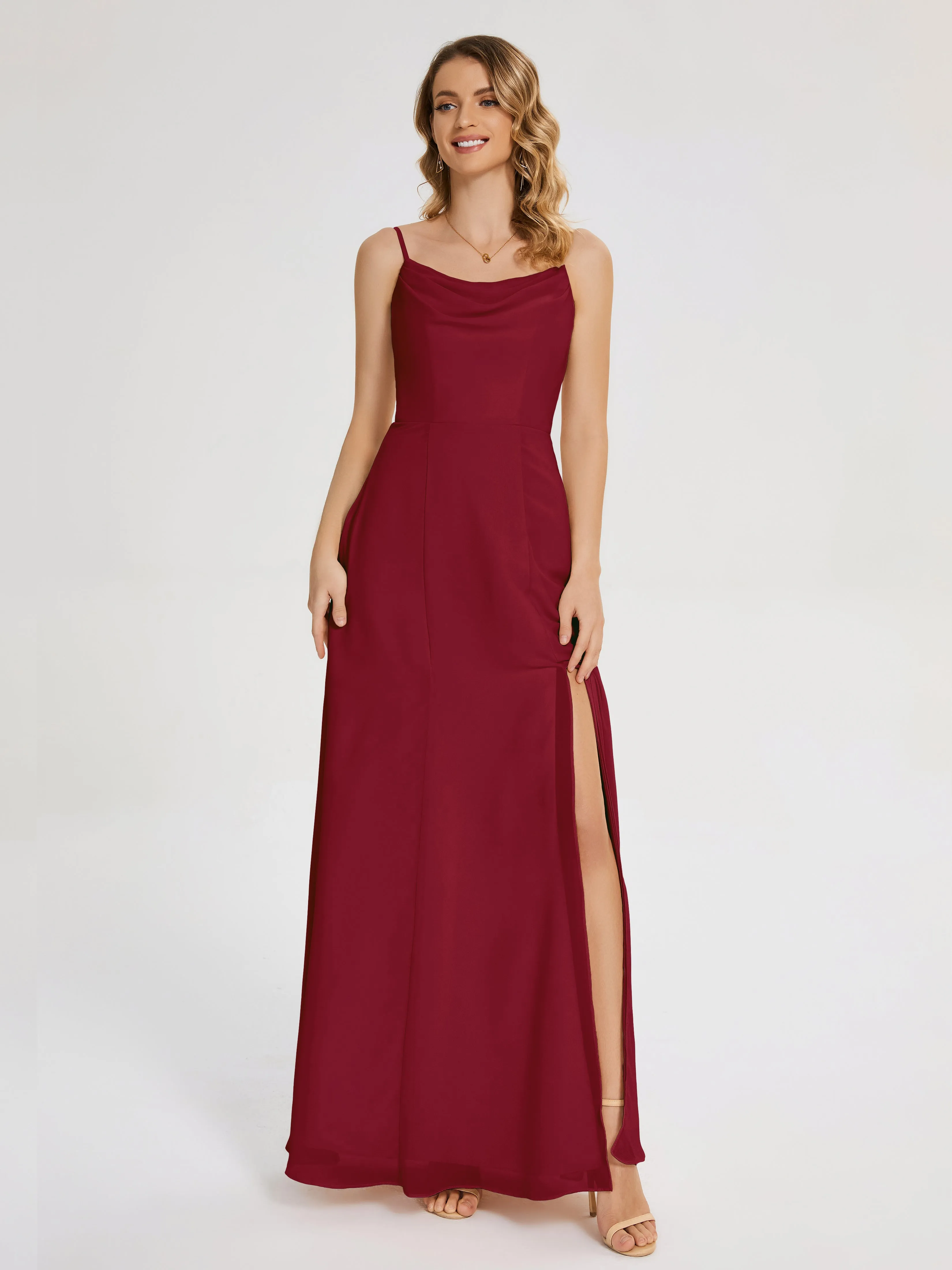 Blake Cowl Split Chiffon Bridesmaid Dresses