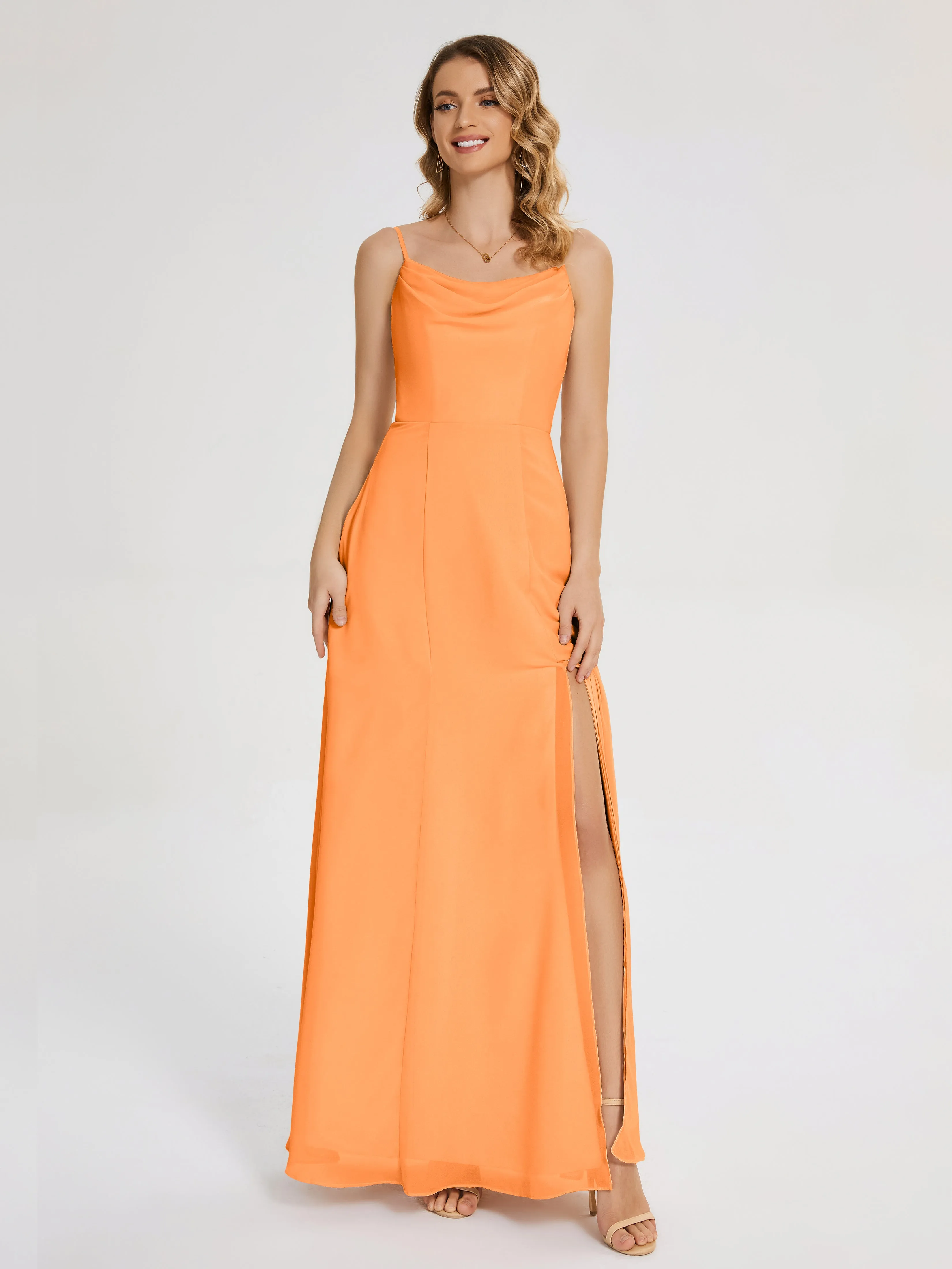 Blake Cowl Split Chiffon Bridesmaid Dresses