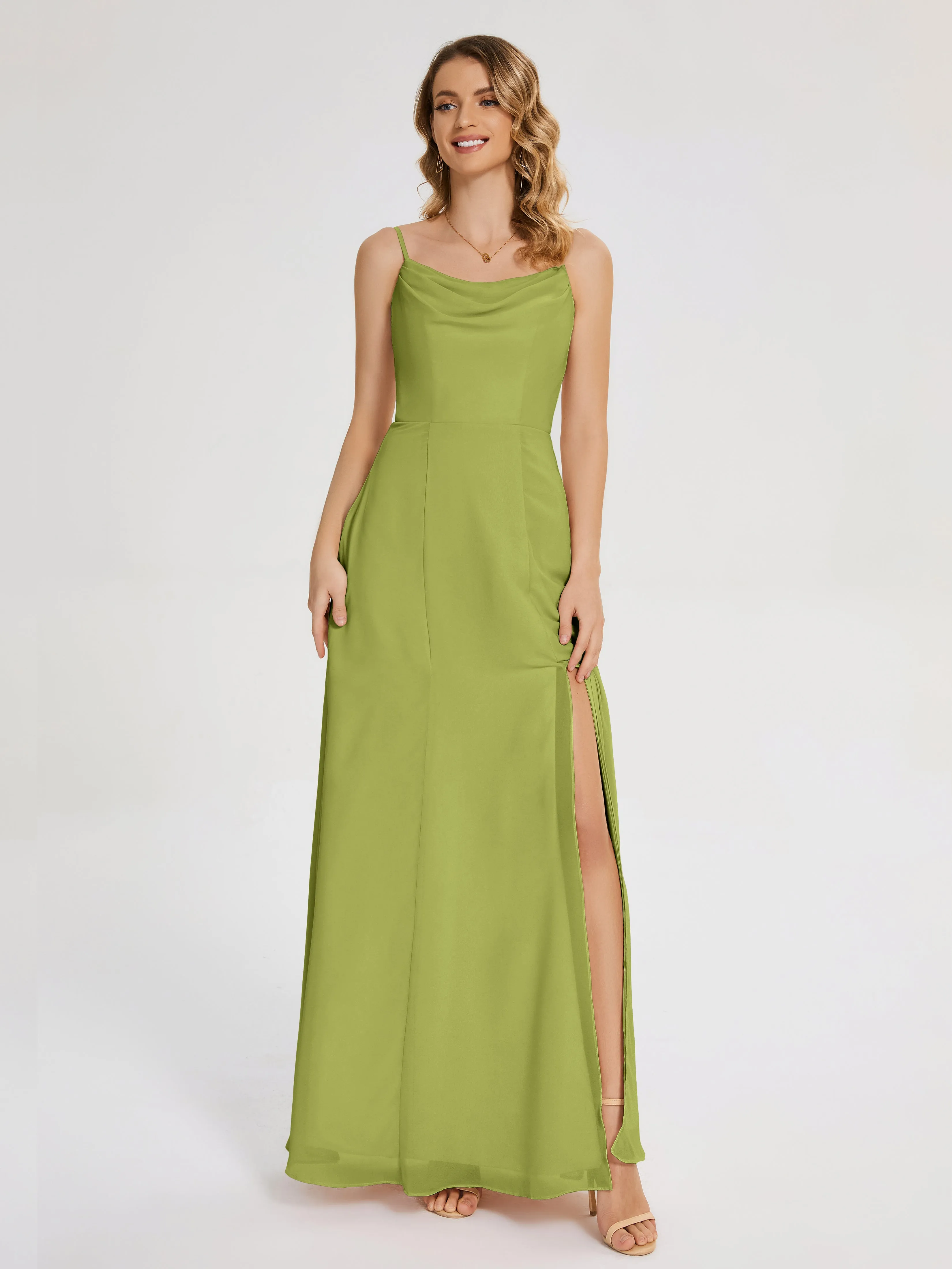 Blake Cowl Split Chiffon Bridesmaid Dresses