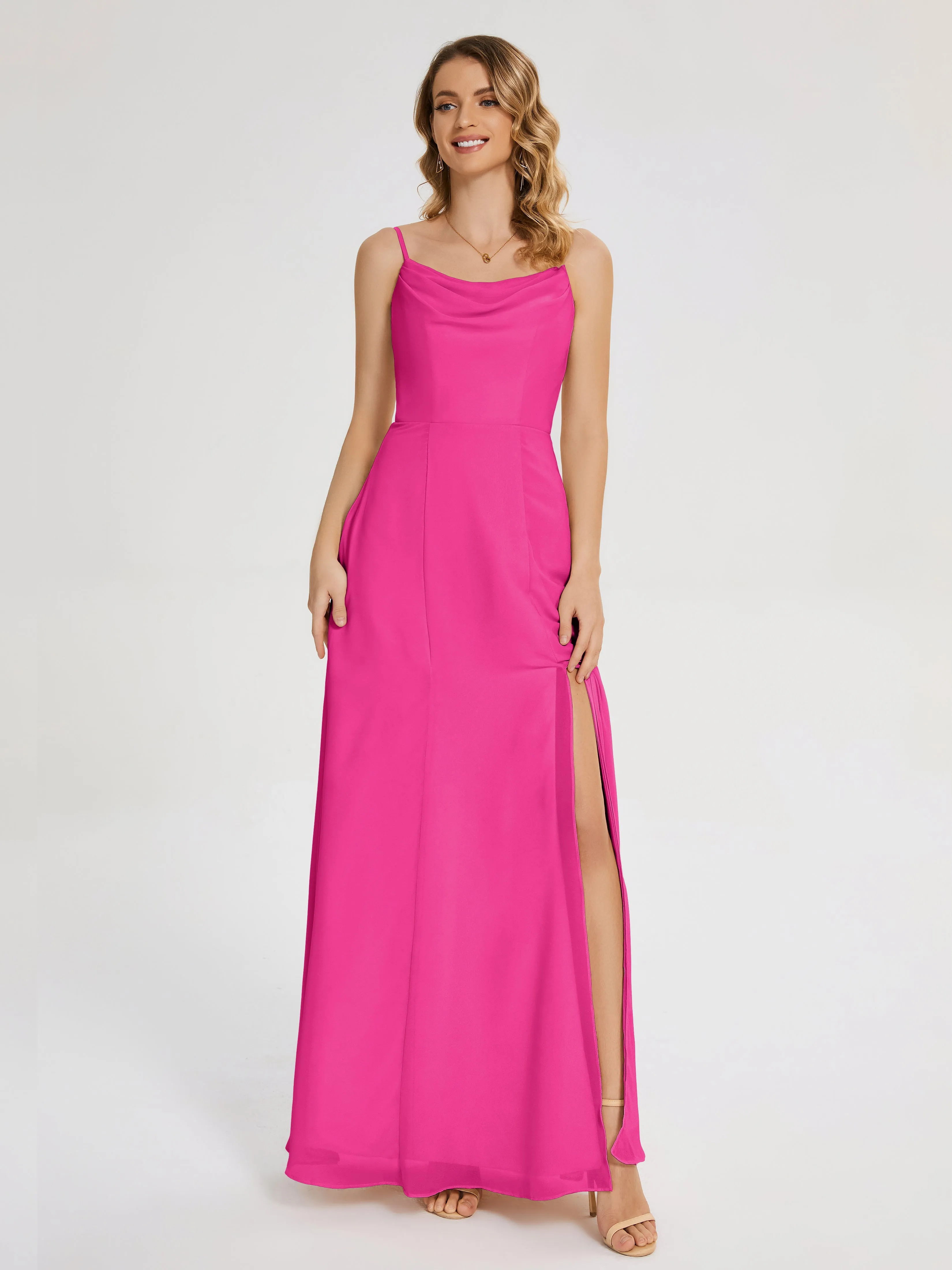 Blake Cowl Split Chiffon Bridesmaid Dresses