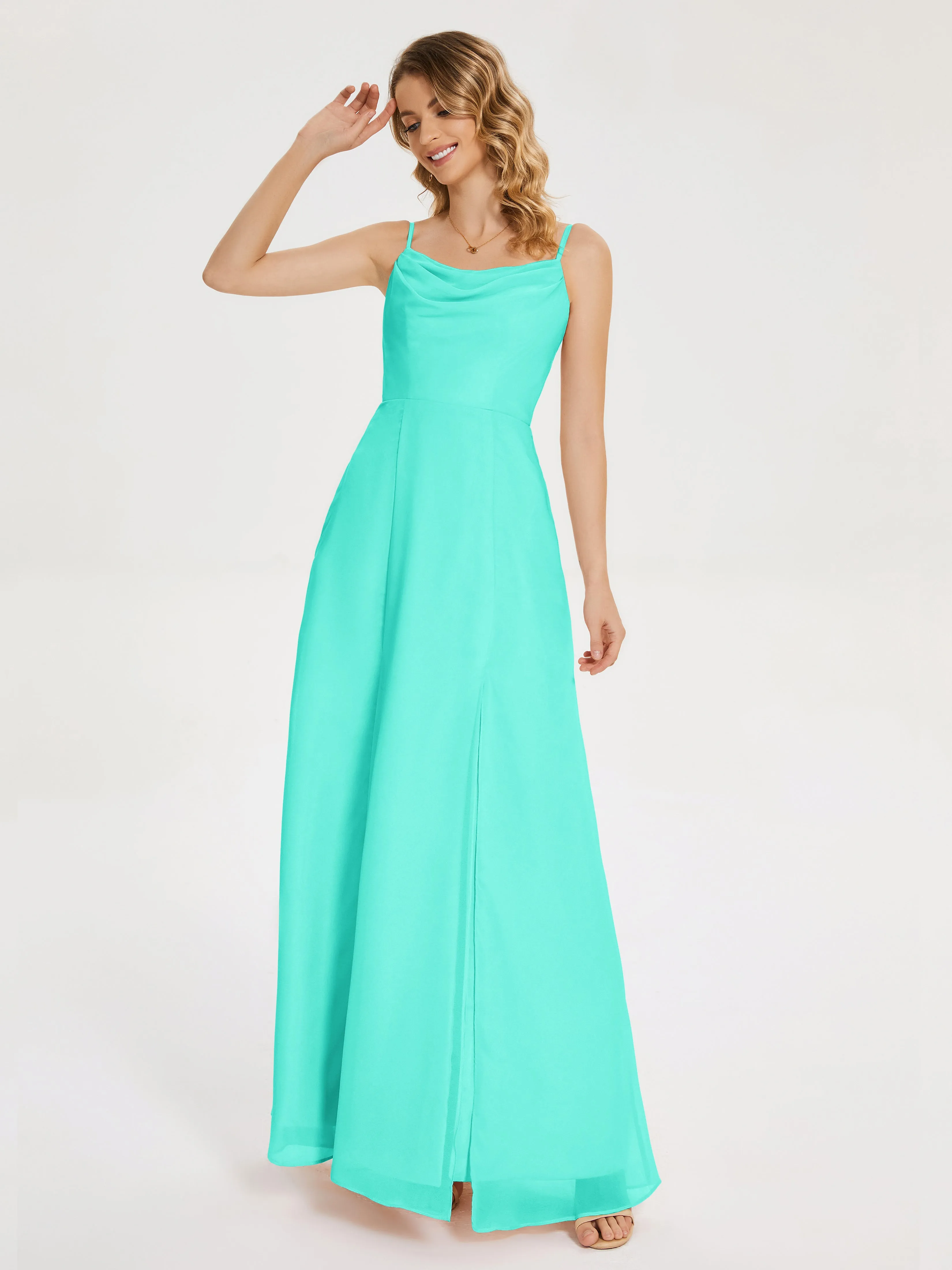 Blake Cowl Split Chiffon Bridesmaid Dresses