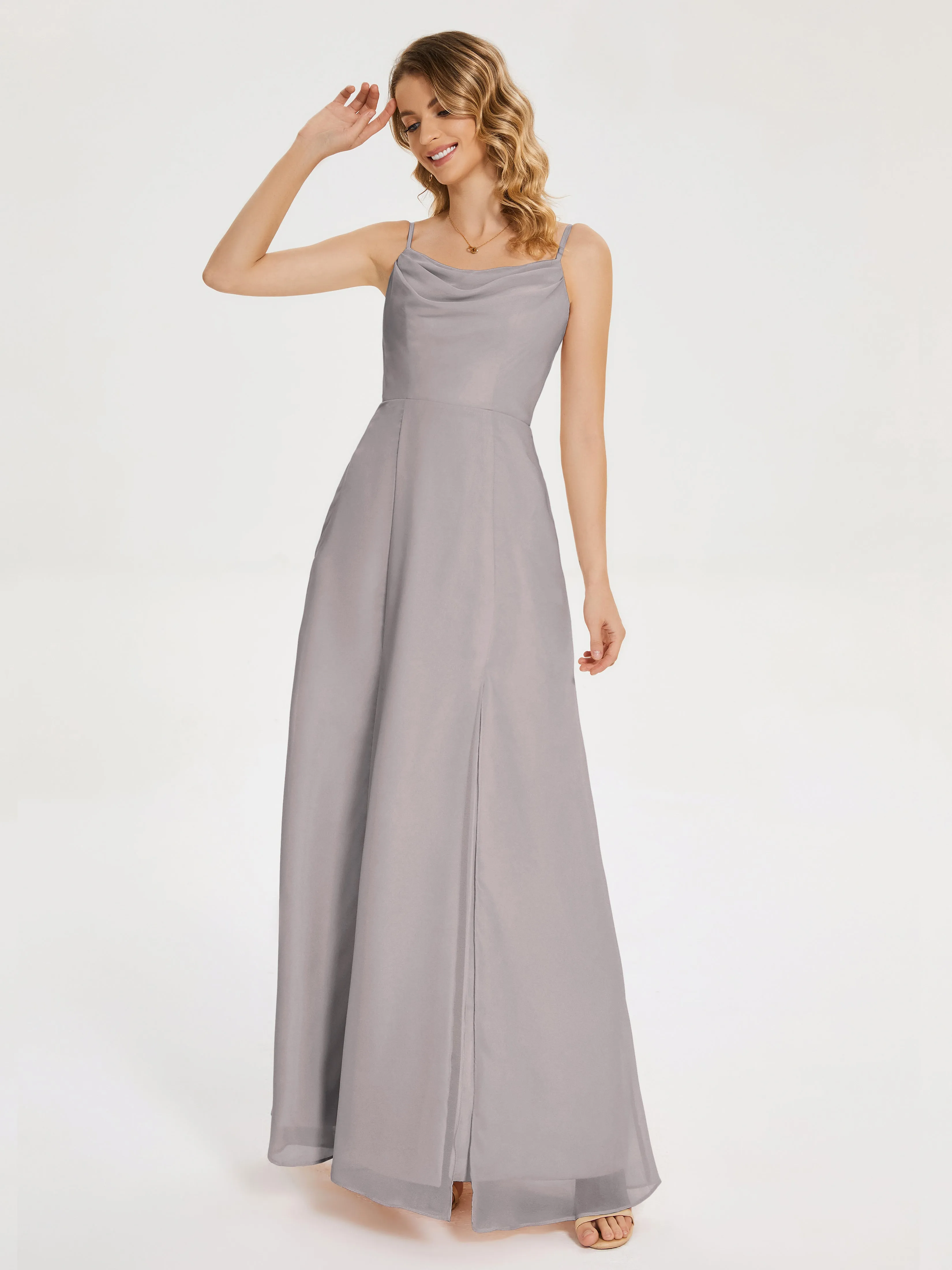 Blake Cowl Split Chiffon Bridesmaid Dresses