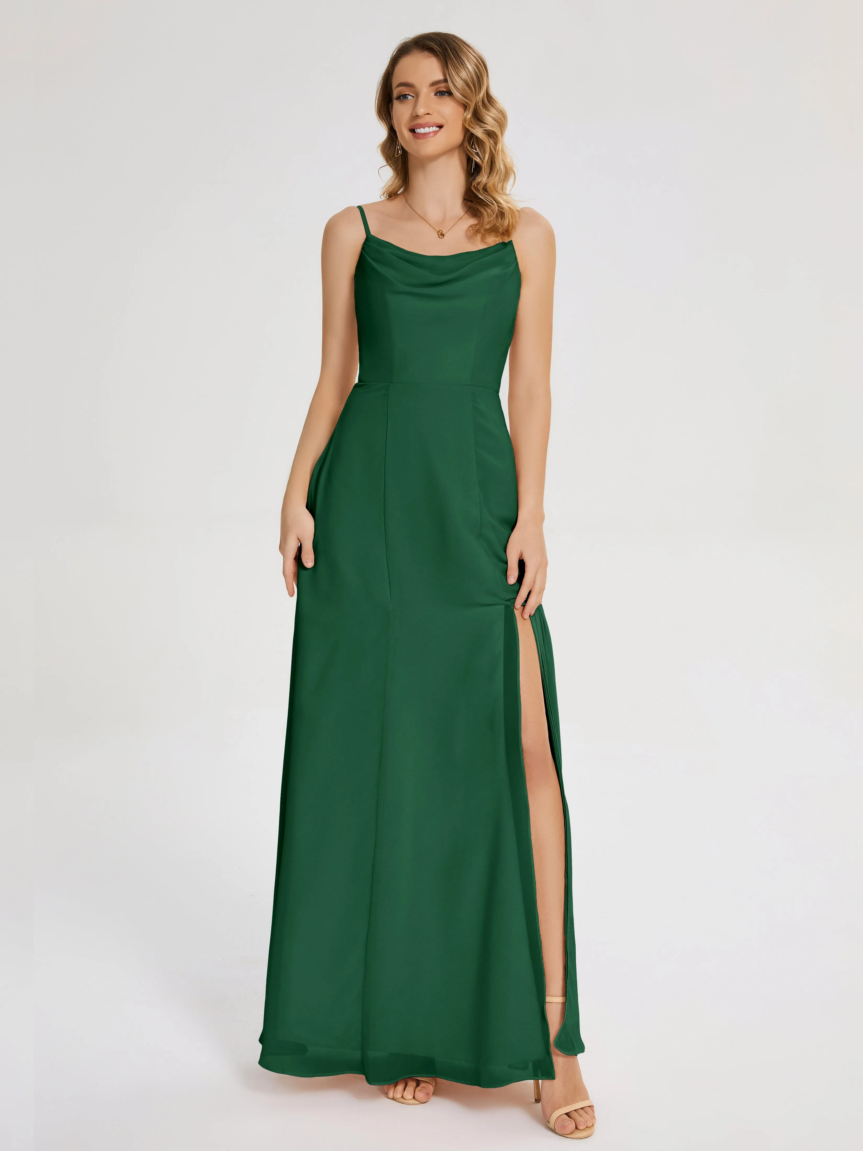 Blake Cowl Split Chiffon Bridesmaid Dresses