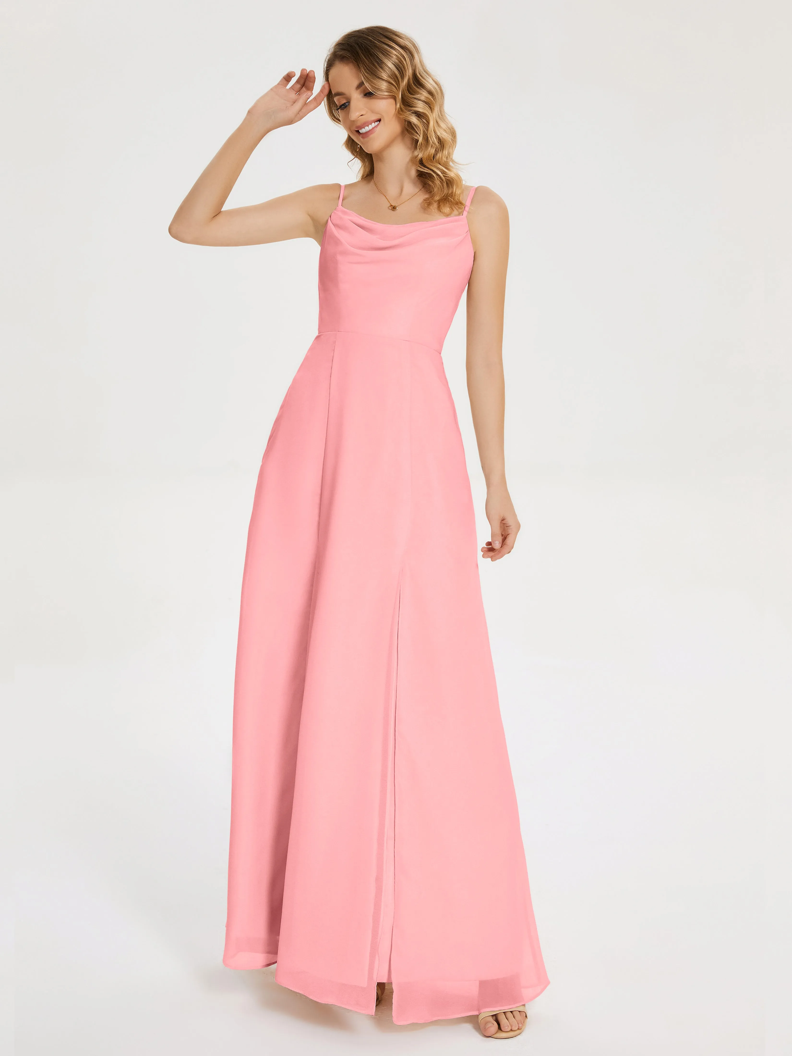 Blake Cowl Split Chiffon Bridesmaid Dresses