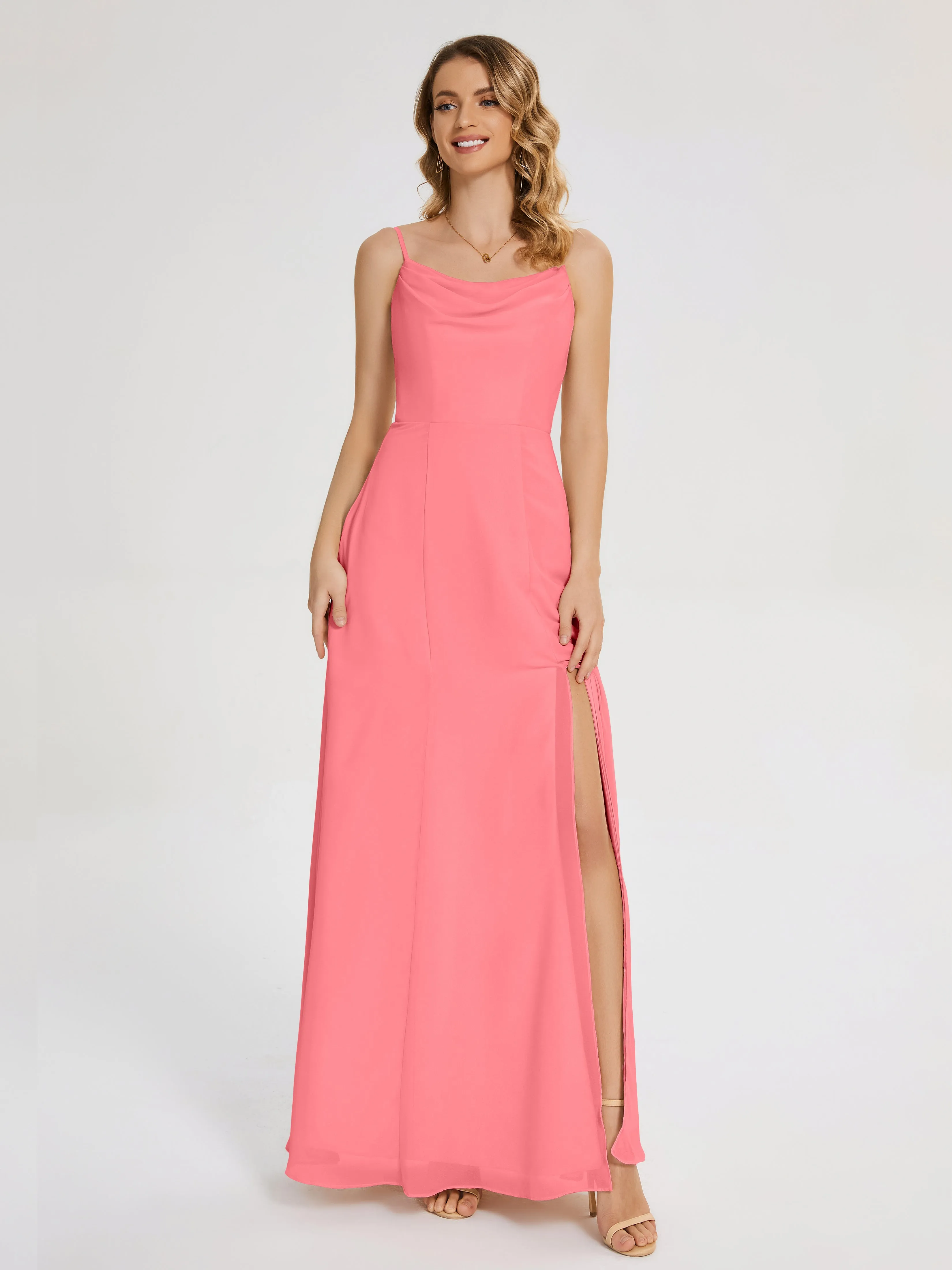 Blake Cowl Split Chiffon Bridesmaid Dresses