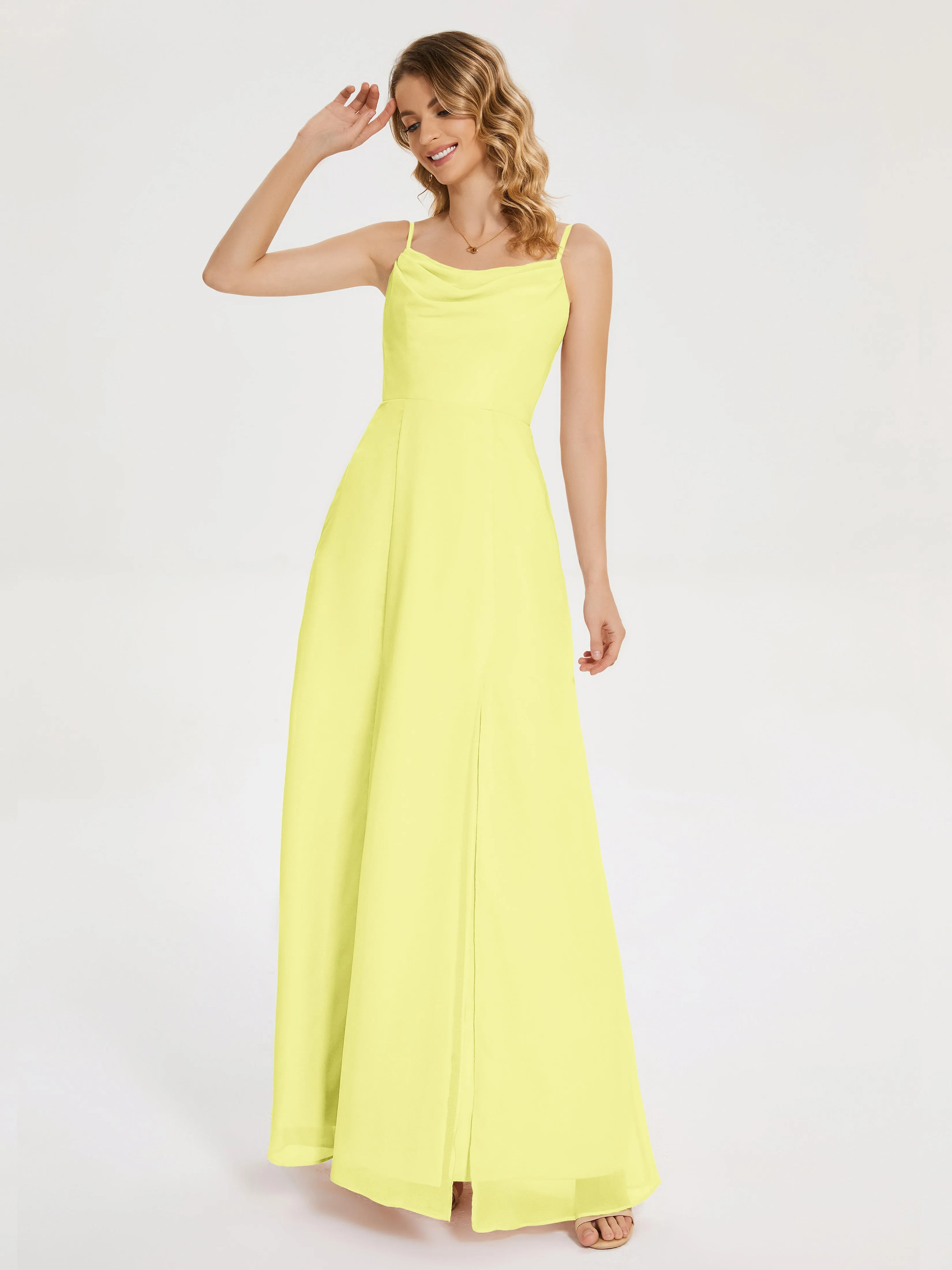 Blake Cowl Split Chiffon Bridesmaid Dresses