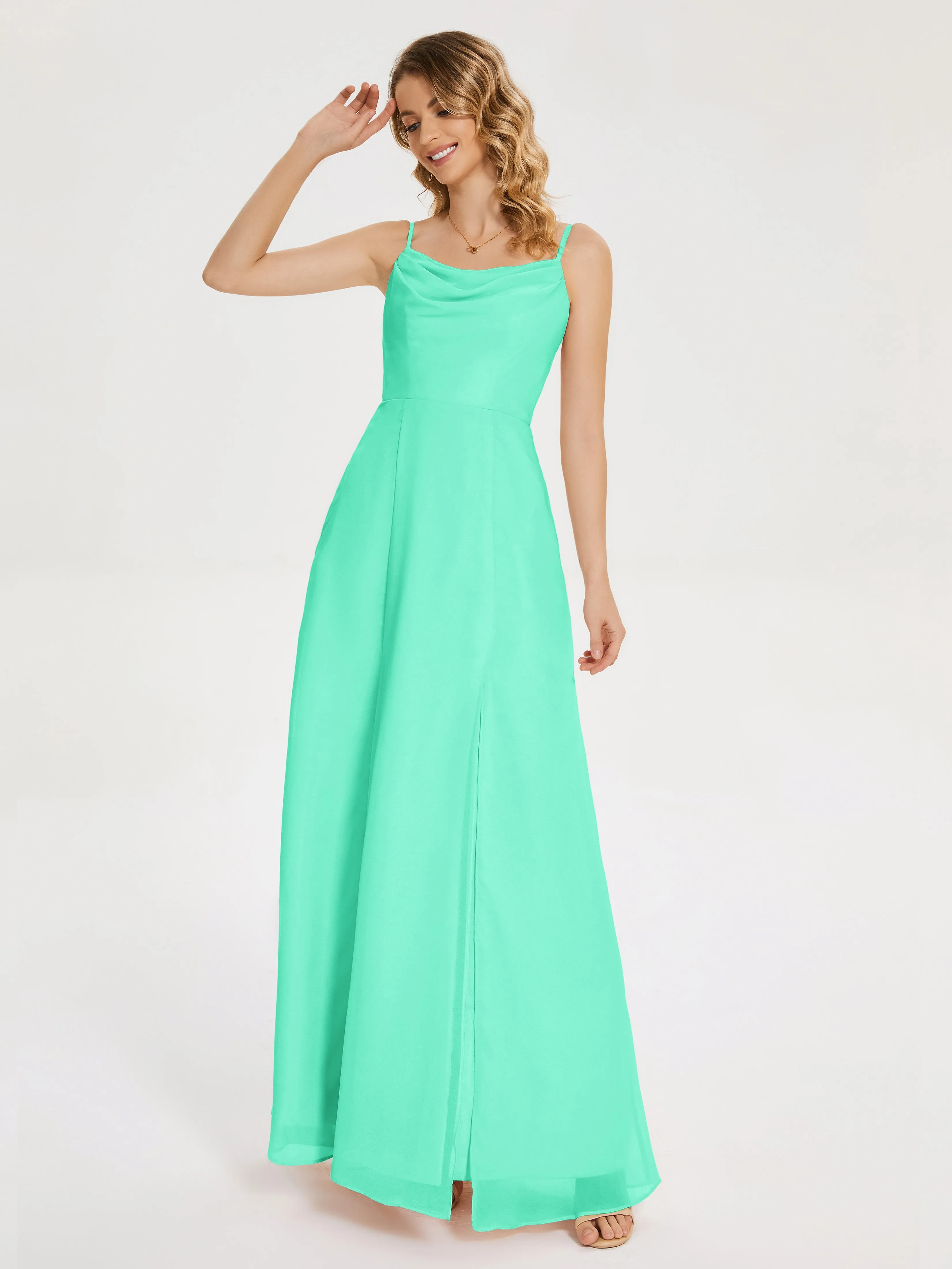 Blake Cowl Split Chiffon Bridesmaid Dresses