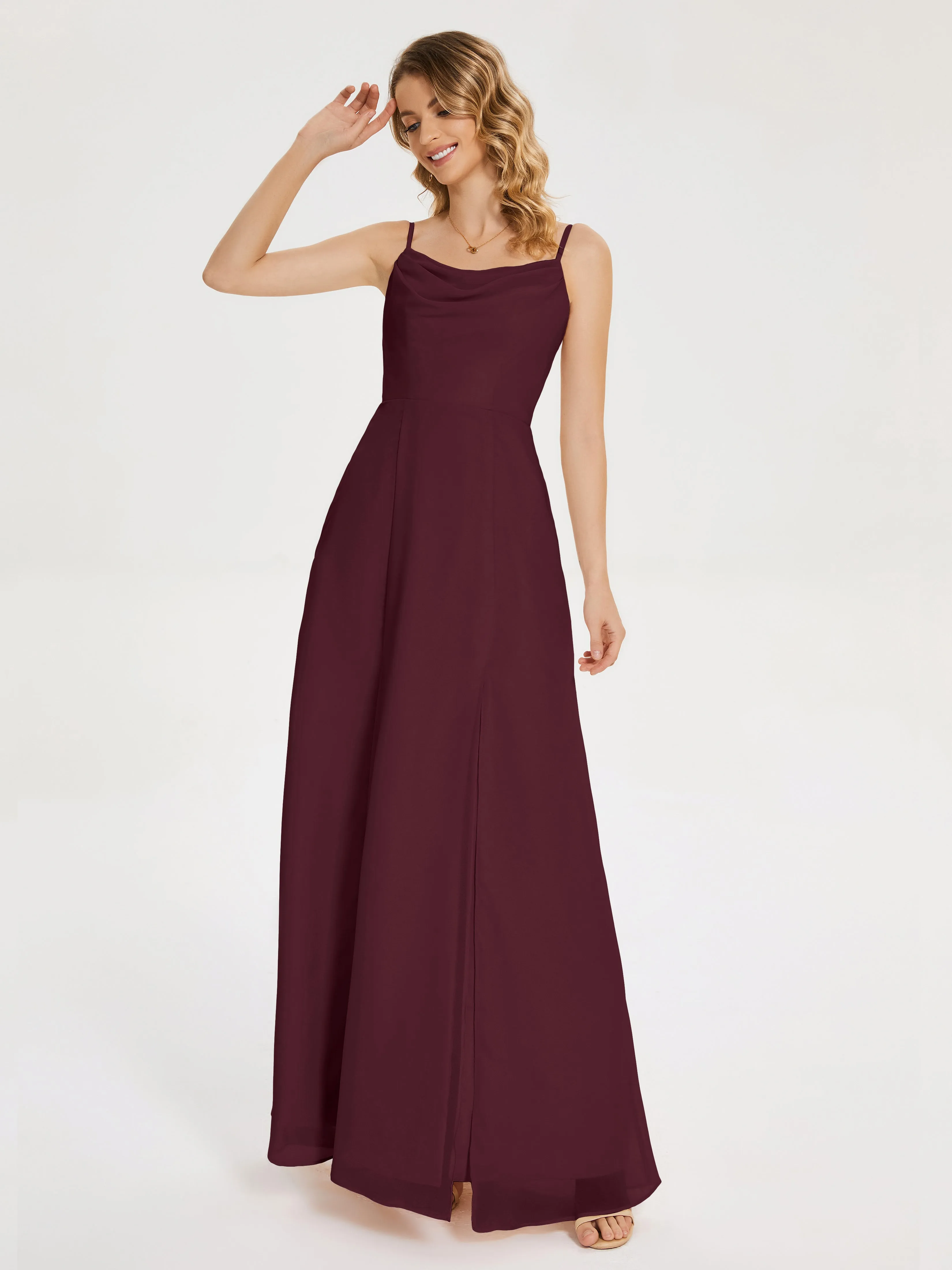 Blake Cowl Split Chiffon Bridesmaid Dresses