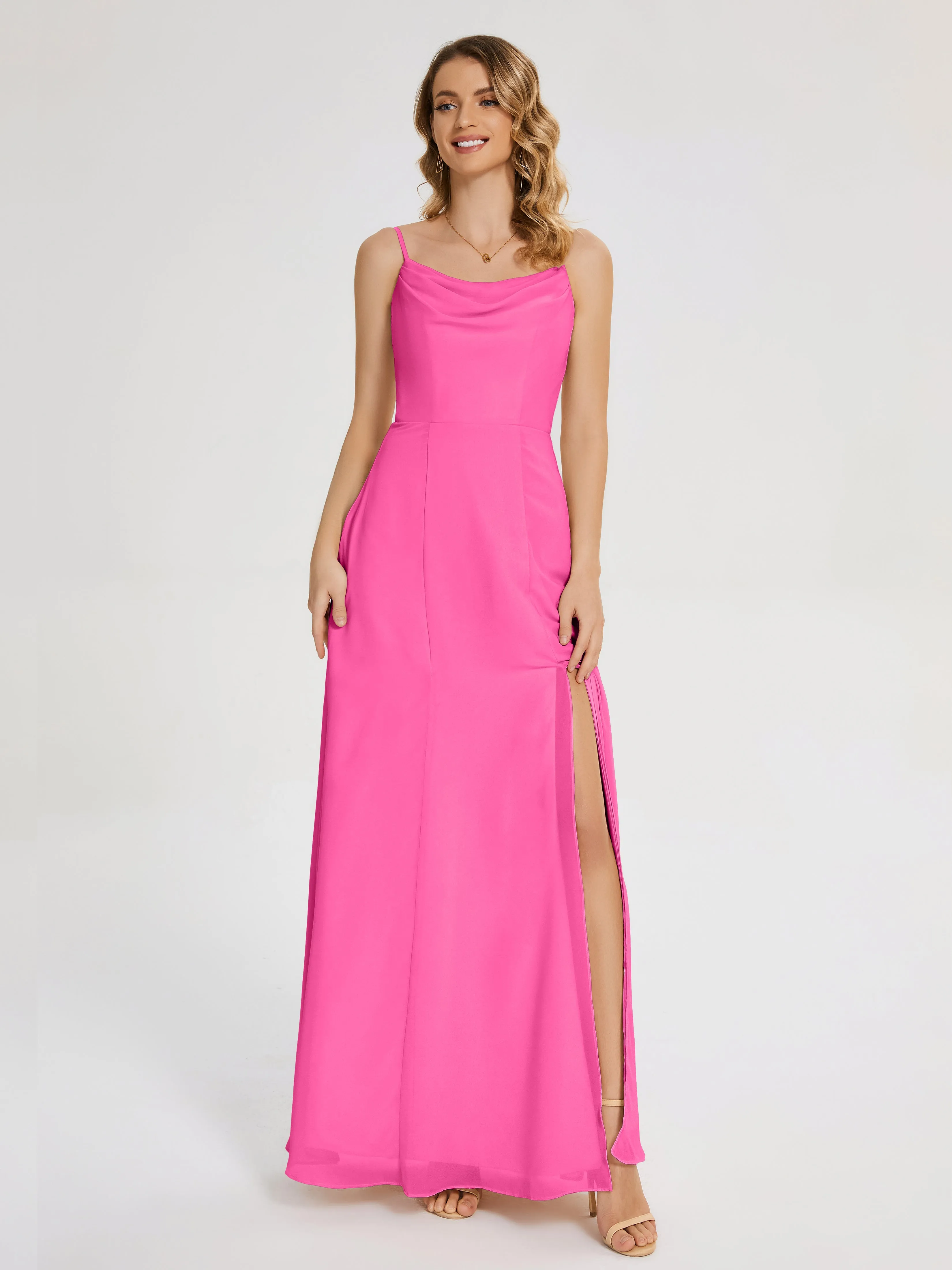 Blake Cowl Split Chiffon Bridesmaid Dresses