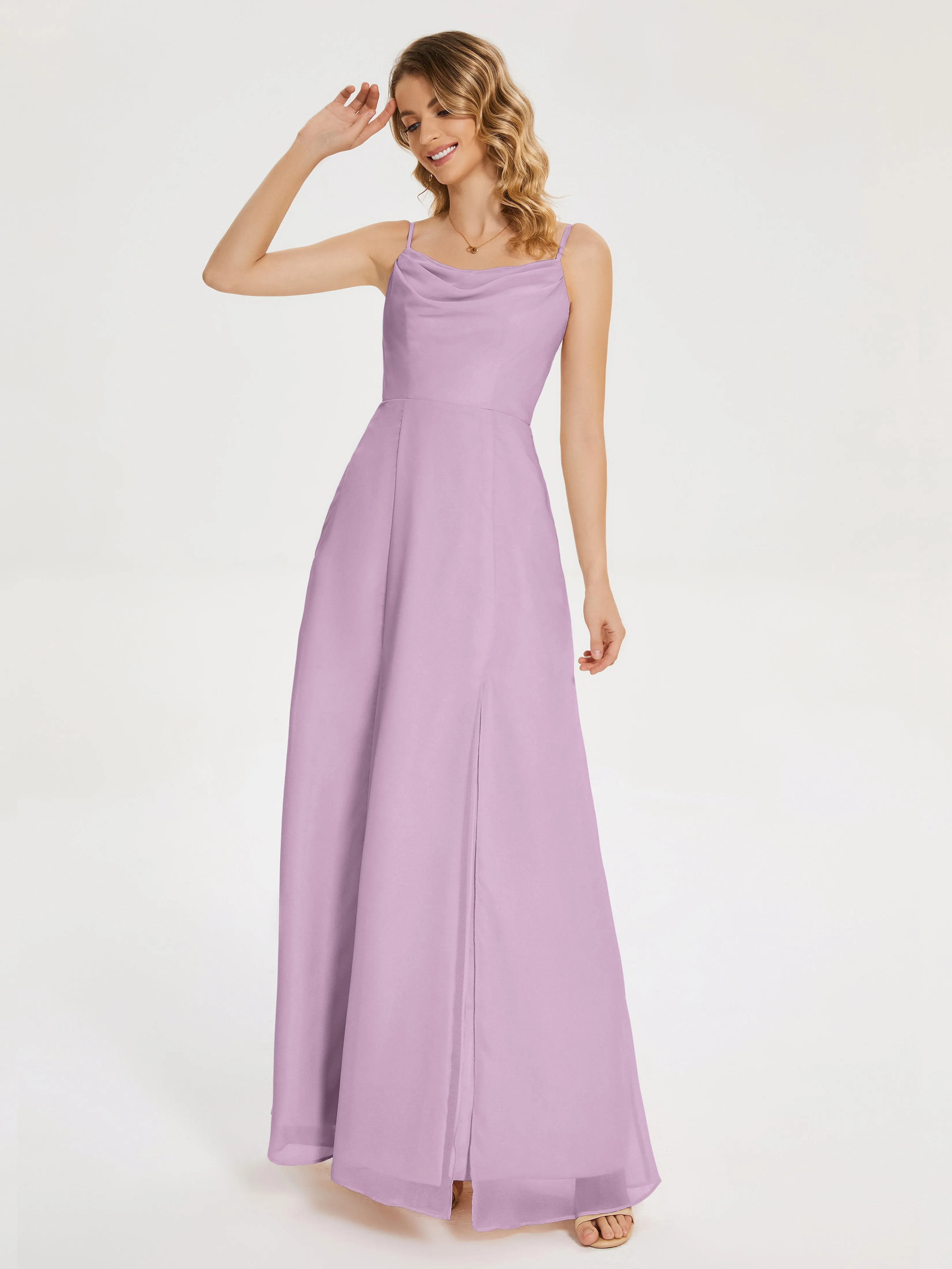 Blake Cowl Split Chiffon Bridesmaid Dresses