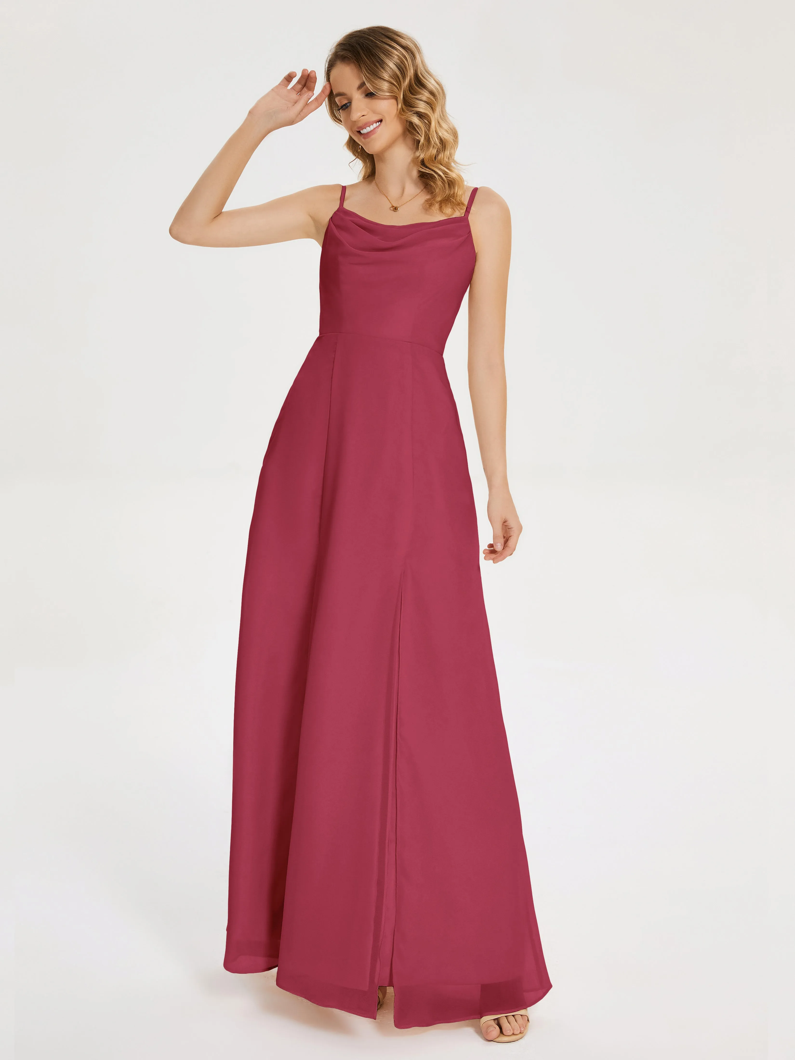 Blake Cowl Split Chiffon Bridesmaid Dresses