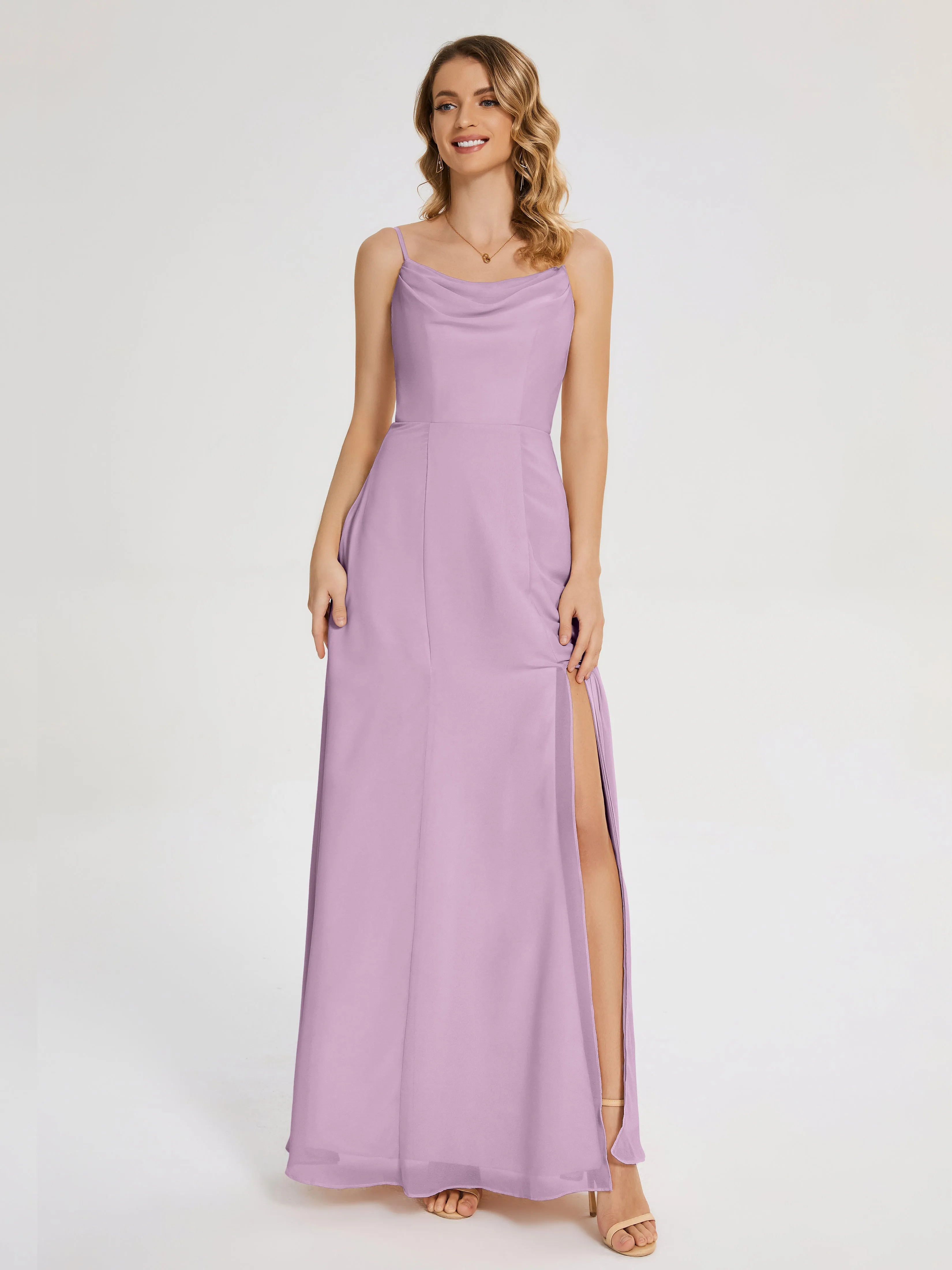 Blake Cowl Split Chiffon Bridesmaid Dresses