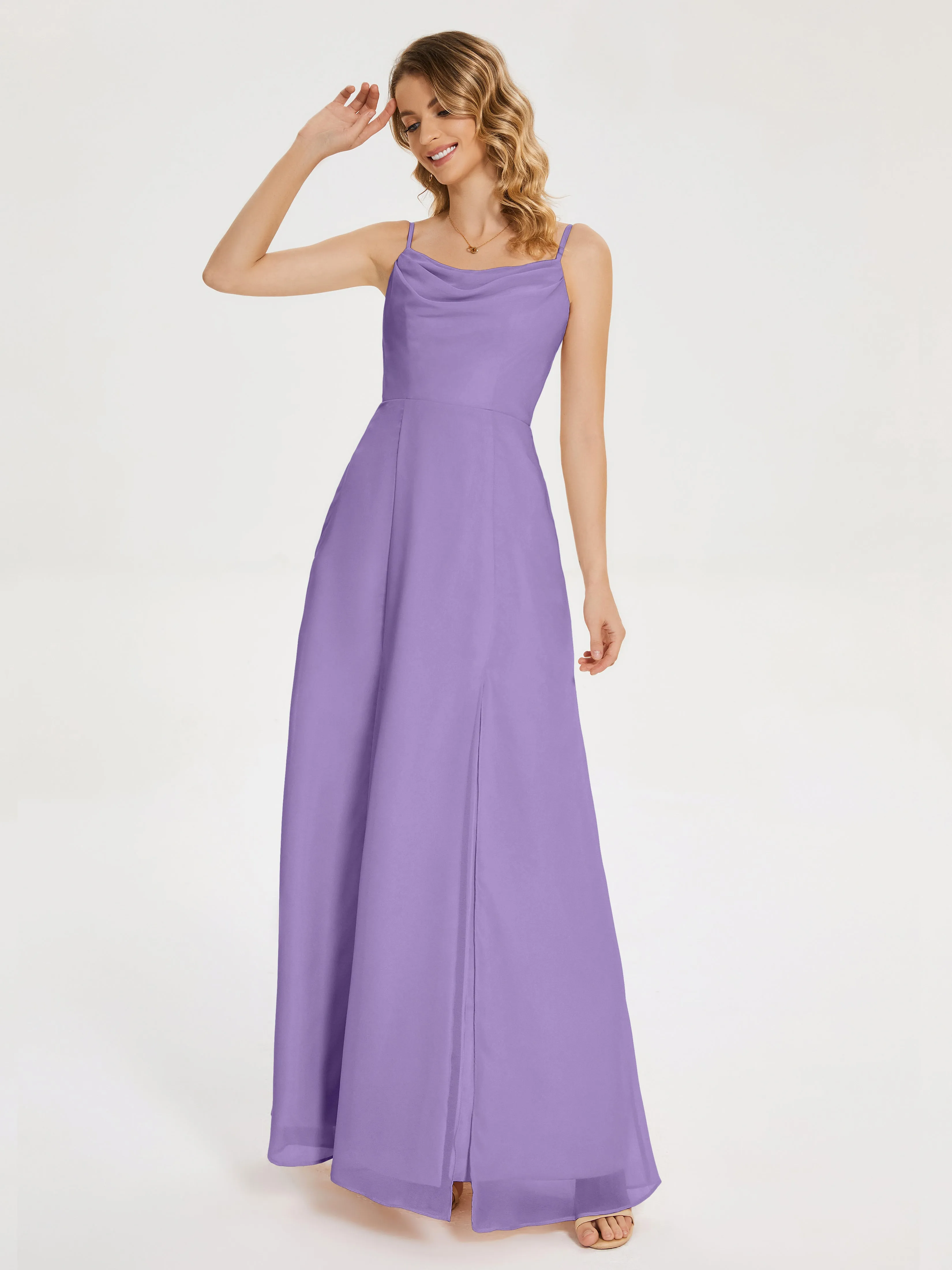 Blake Cowl Split Chiffon Bridesmaid Dresses