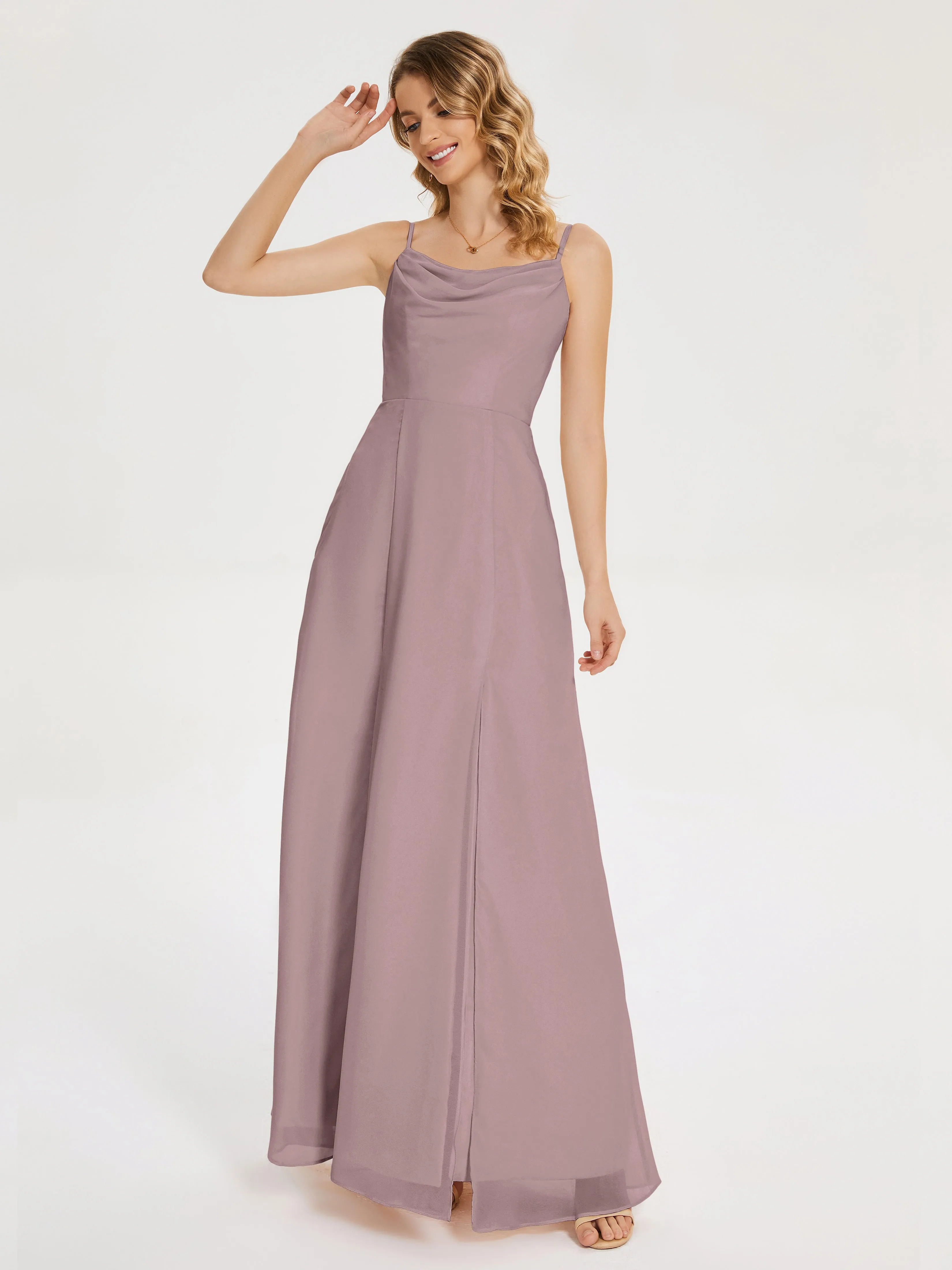 Blake Cowl Split Chiffon Bridesmaid Dresses