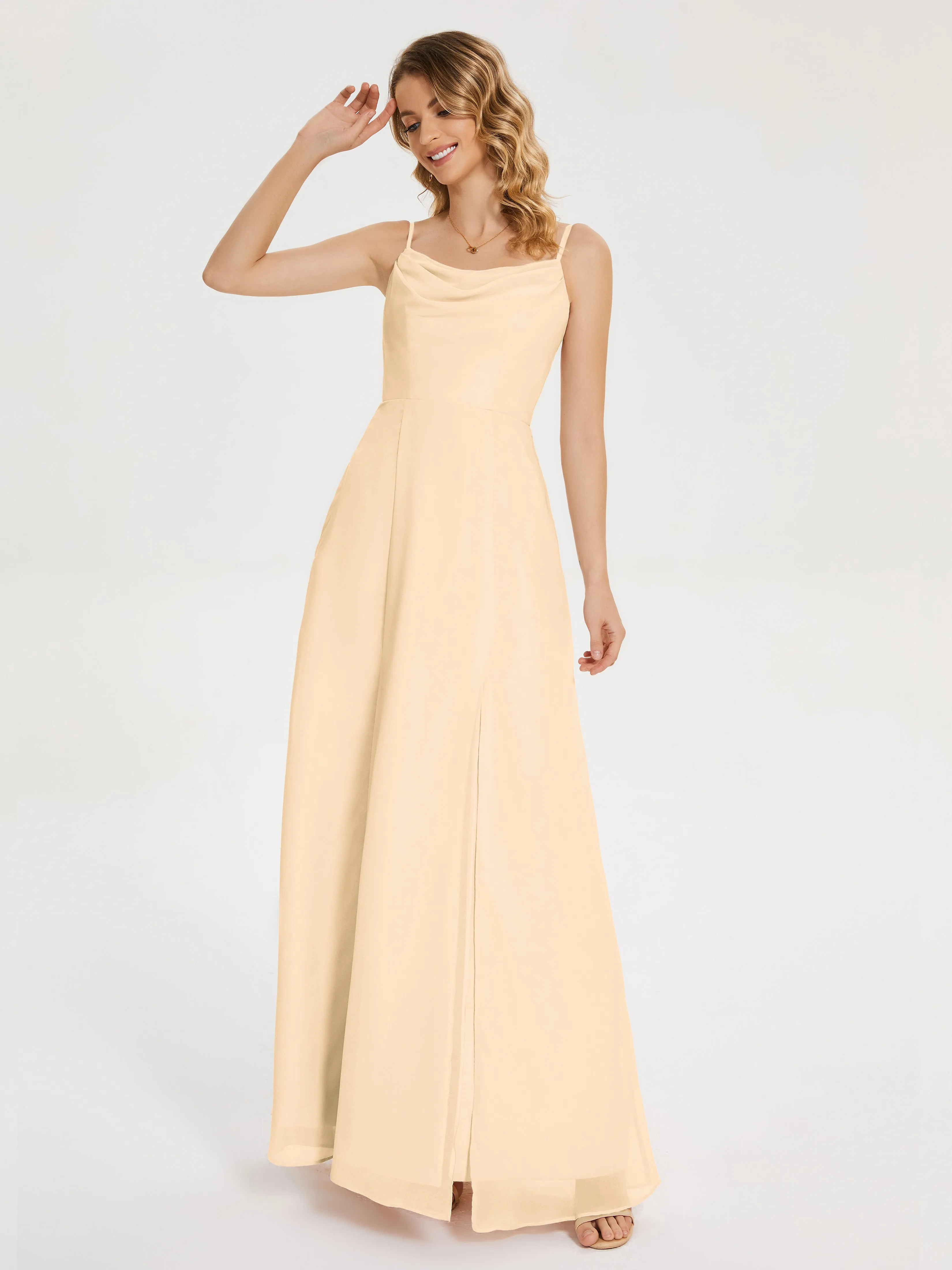 Blake Cowl Split Chiffon Bridesmaid Dresses