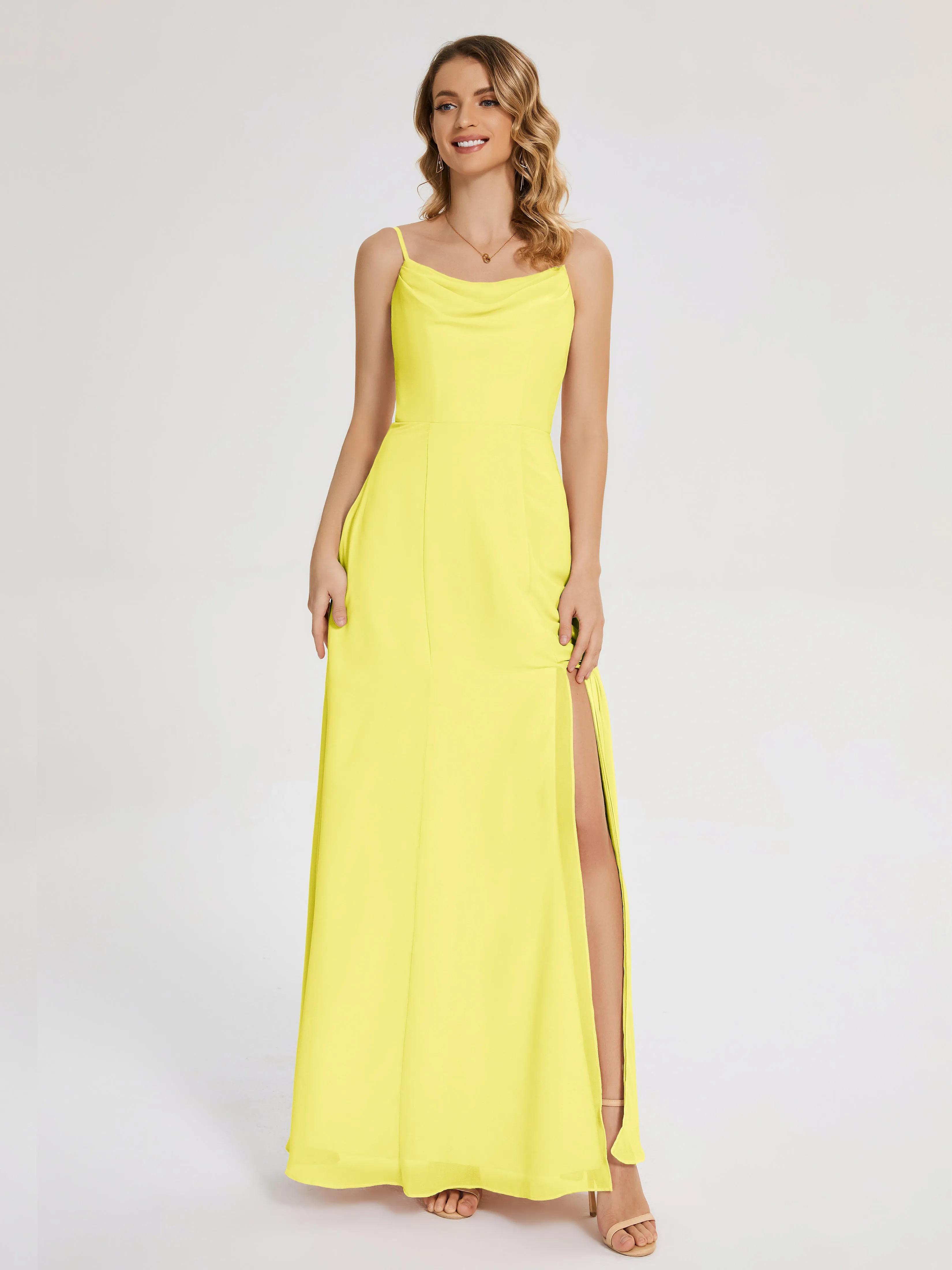 Blake Cowl Split Chiffon Bridesmaid Dresses