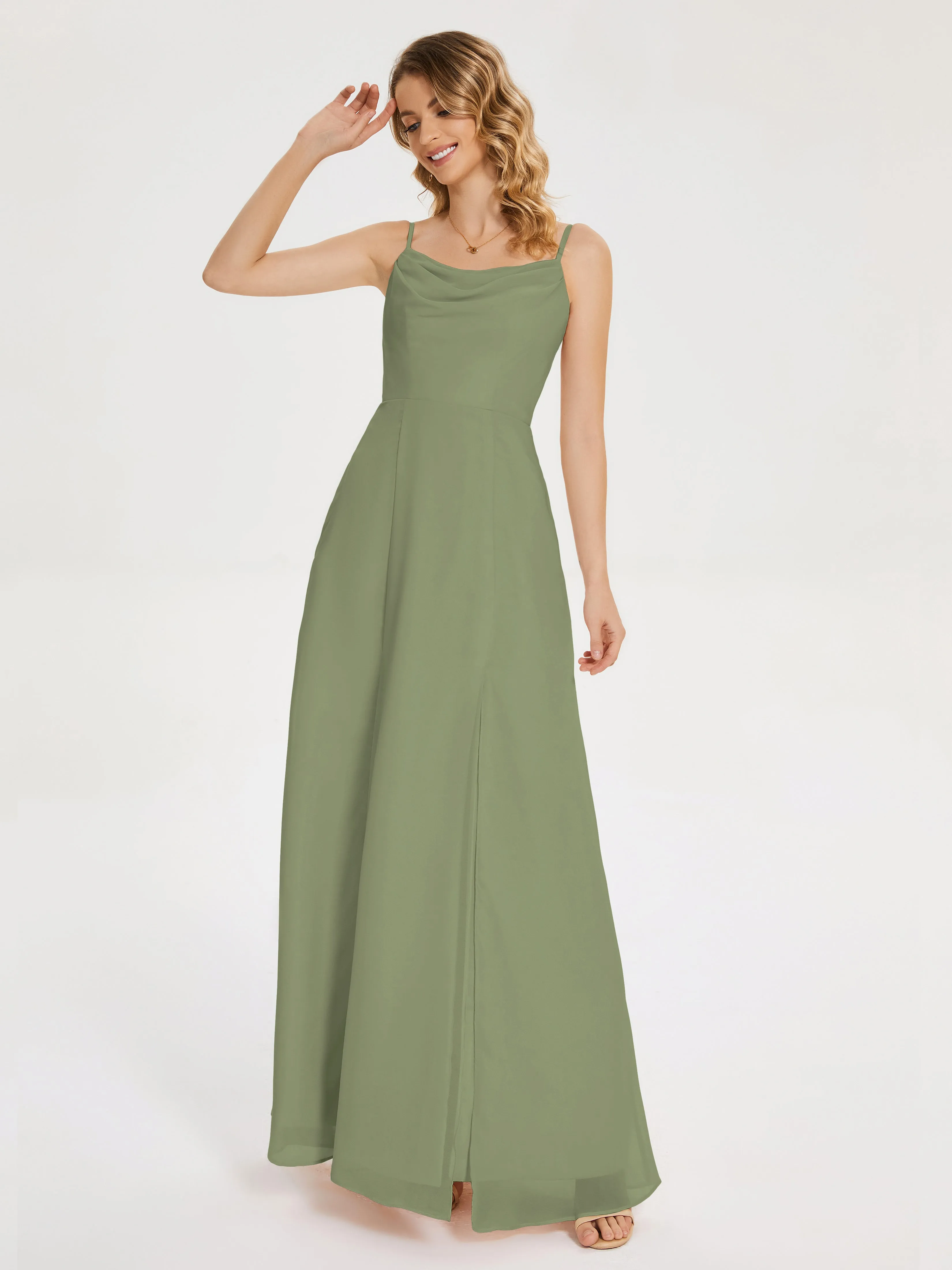 Blake Cowl Split Chiffon Bridesmaid Dresses