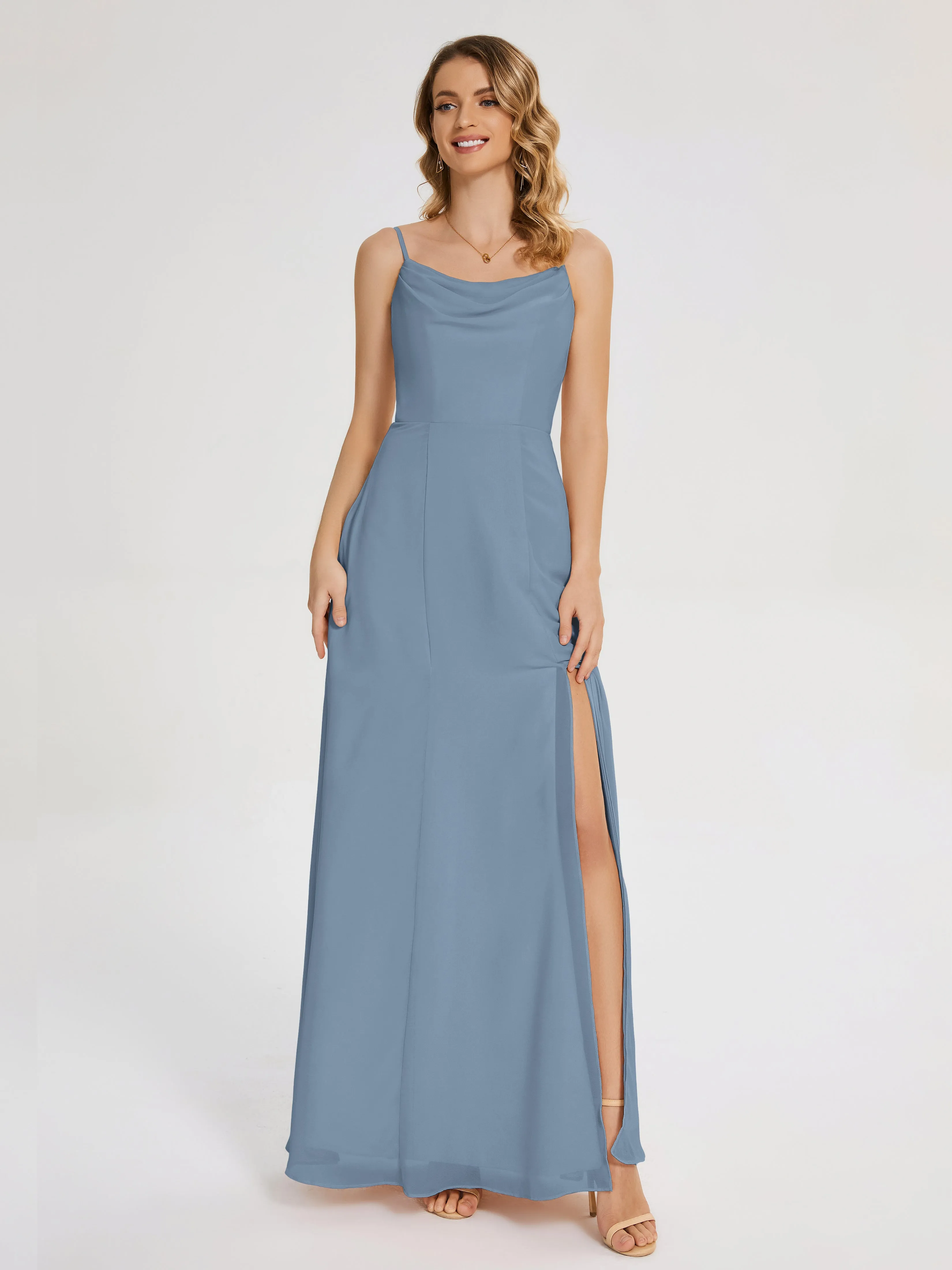 Blake Cowl Split Chiffon Bridesmaid Dresses