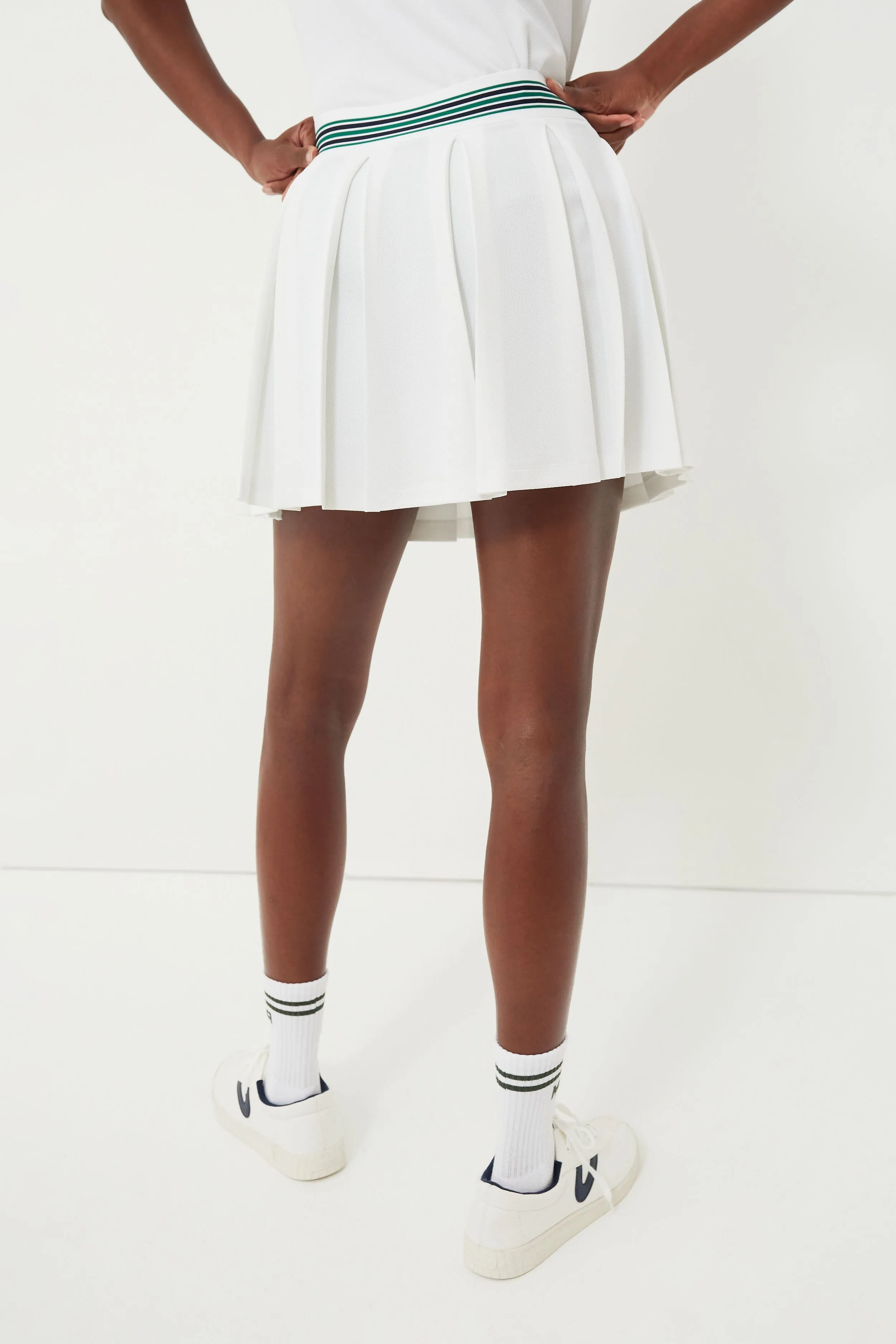 Blanc Performance Pique Pleated Tennis Skirt