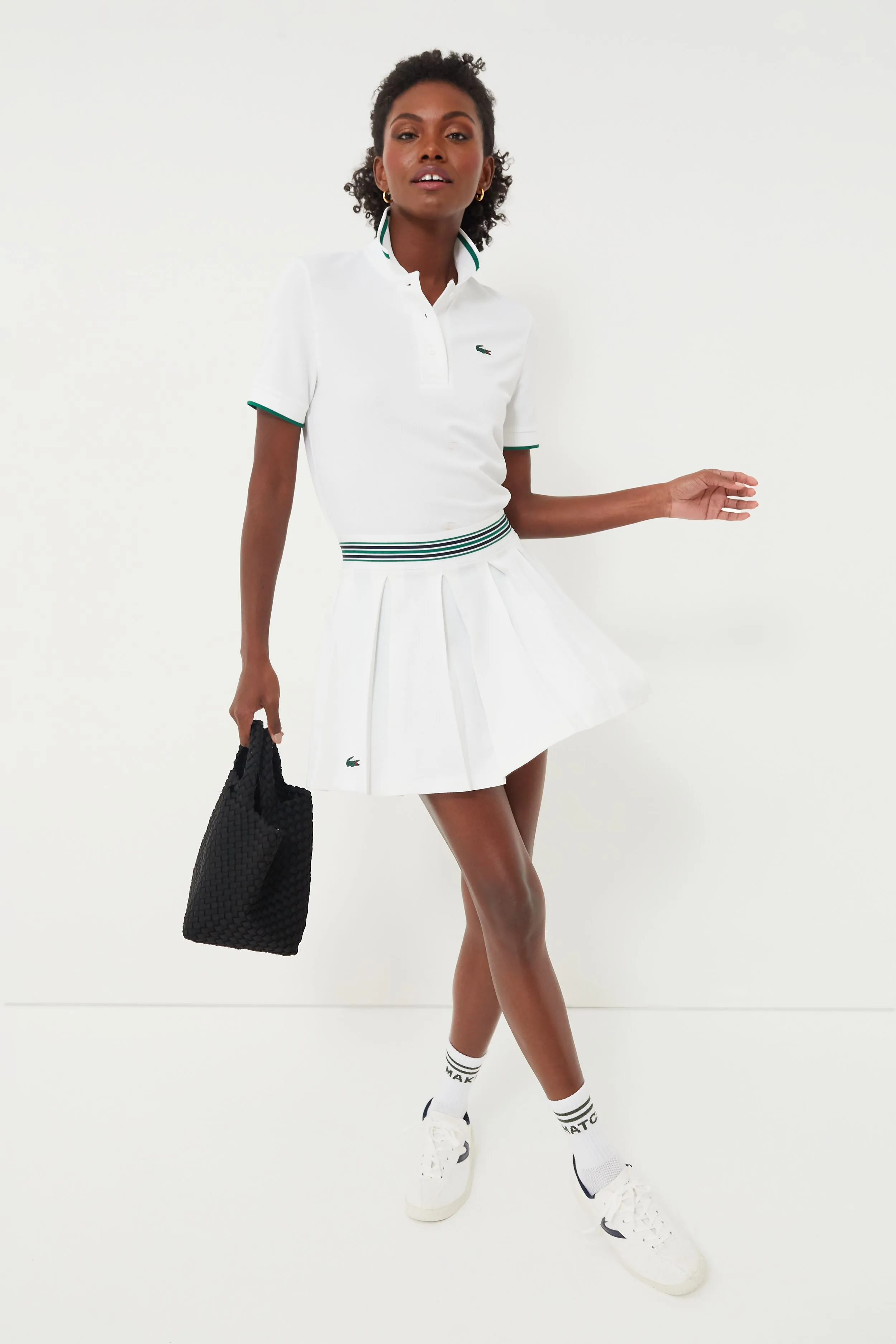 Blanc Performance Pique Pleated Tennis Skirt