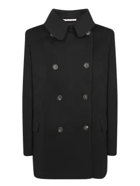 Blanche Wool and Cashmere Black Coat