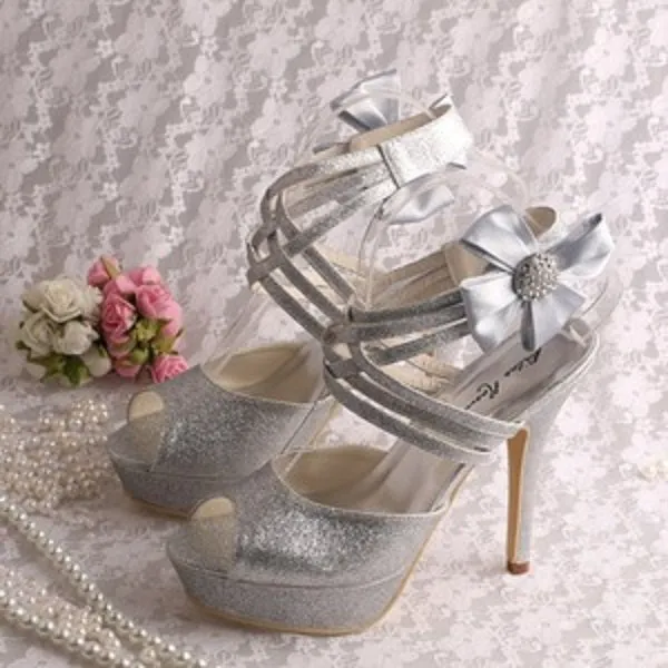 Bling Bridal Wedding Shoes Criss Cross ankle strap  Bridal Heels