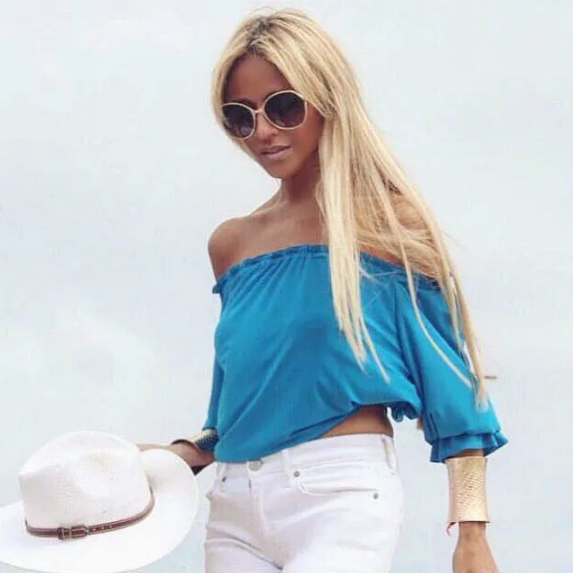 Blue Azul Off Shoulder Top - The Ibiza