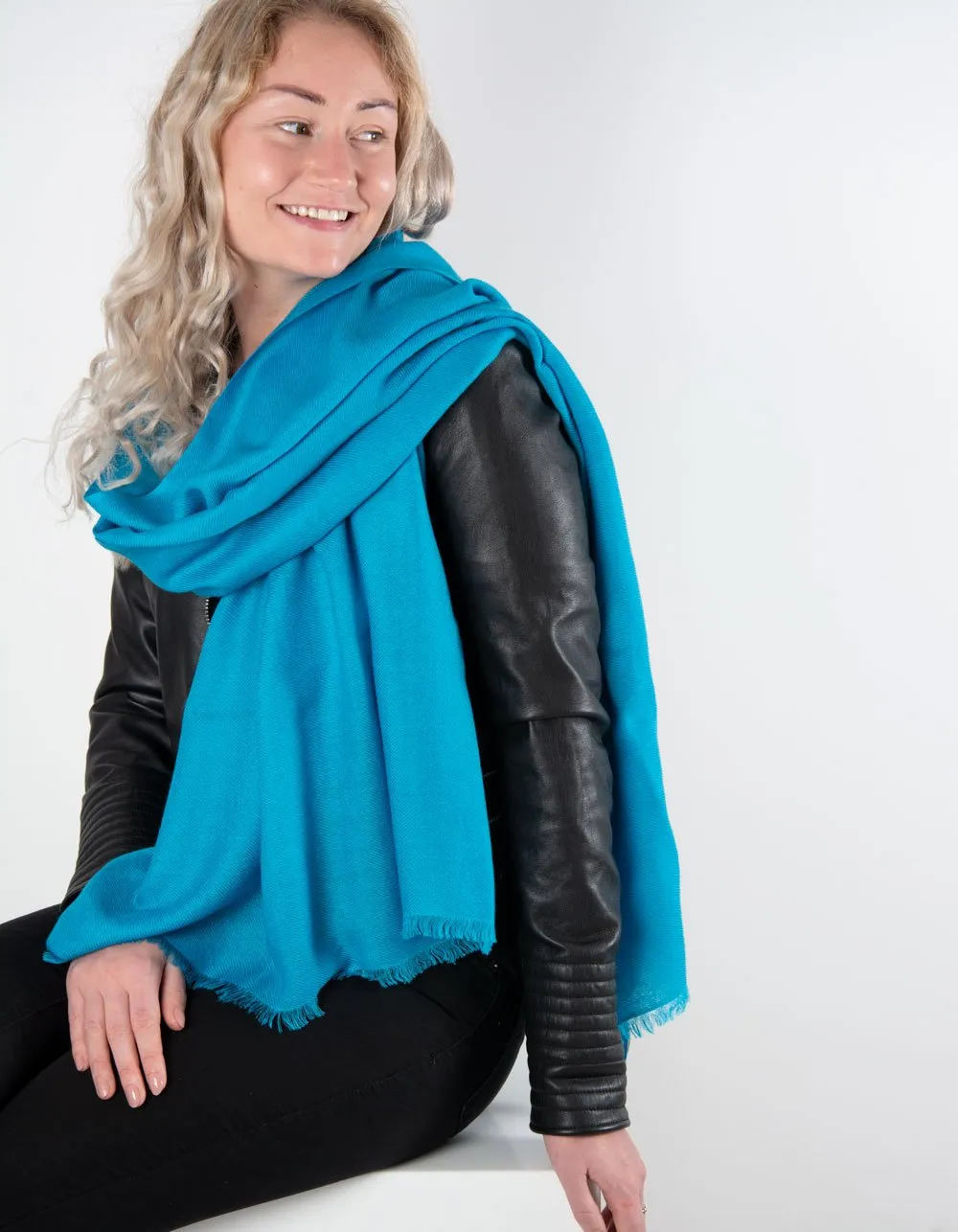 Blue Cashmere Scarf Pashmina