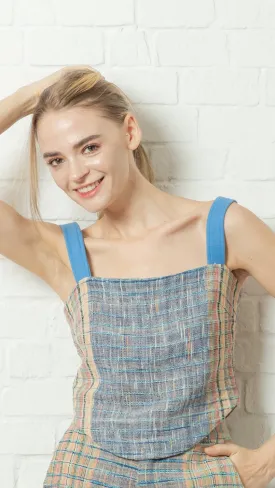 Blue Checkered Handwoven Camisole