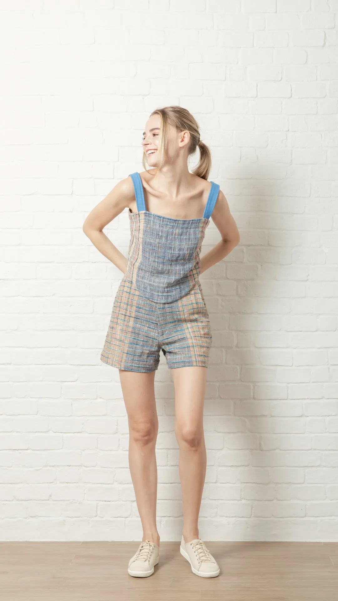 Blue Checkered Handwoven Camisole