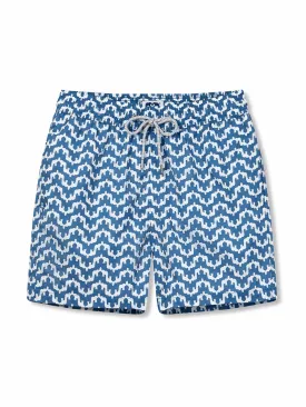 Blue elephant printed swimming trunks