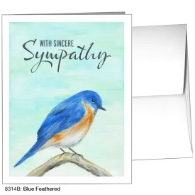 Blue Feathered, Greeting Card (8314B)