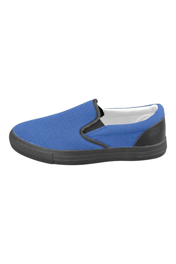 Blue Gearwork Men's Slip-on Canvas Shoes (Model 019)