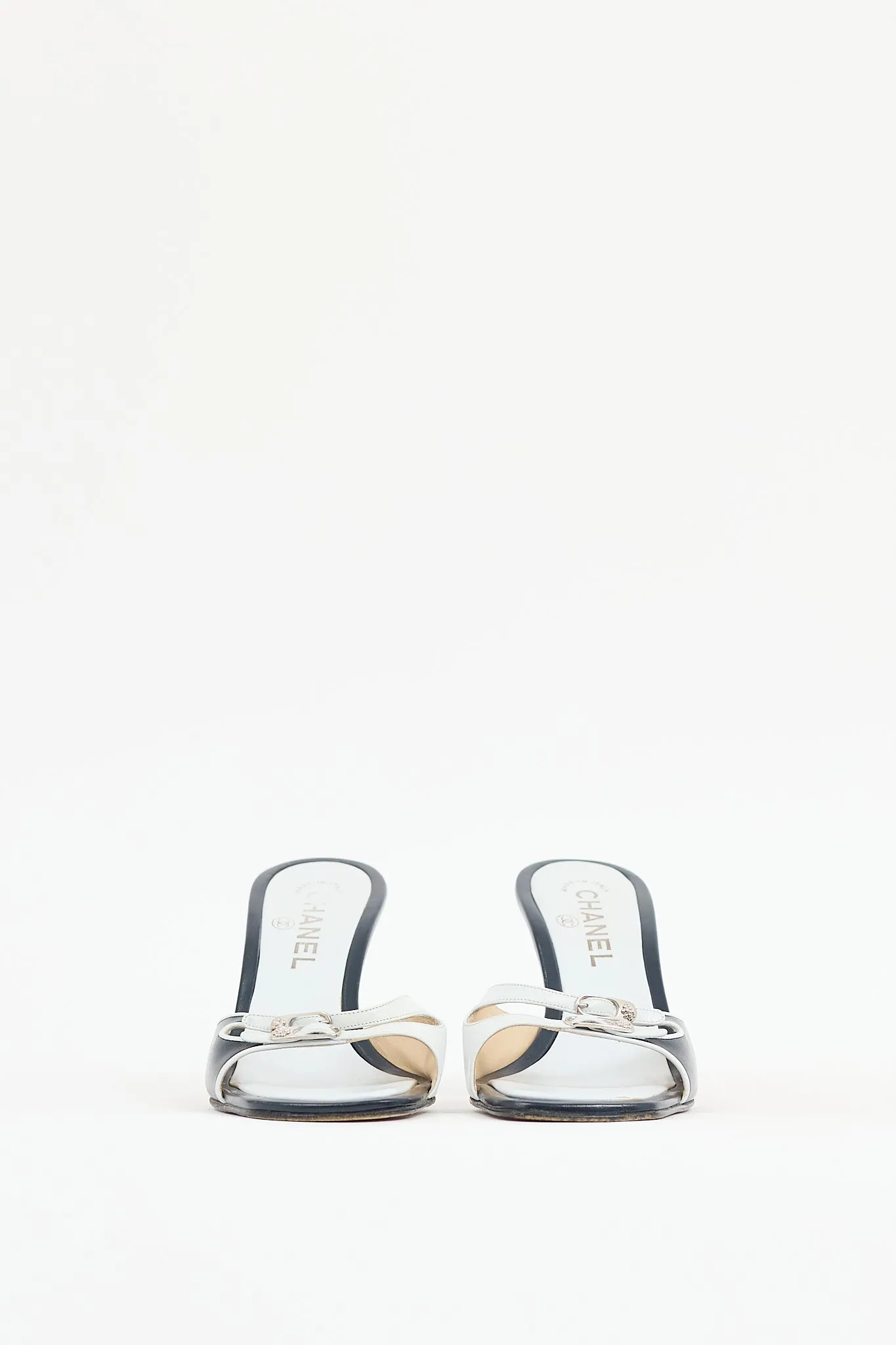 Blue Leather Two Tone Camelia Sandal