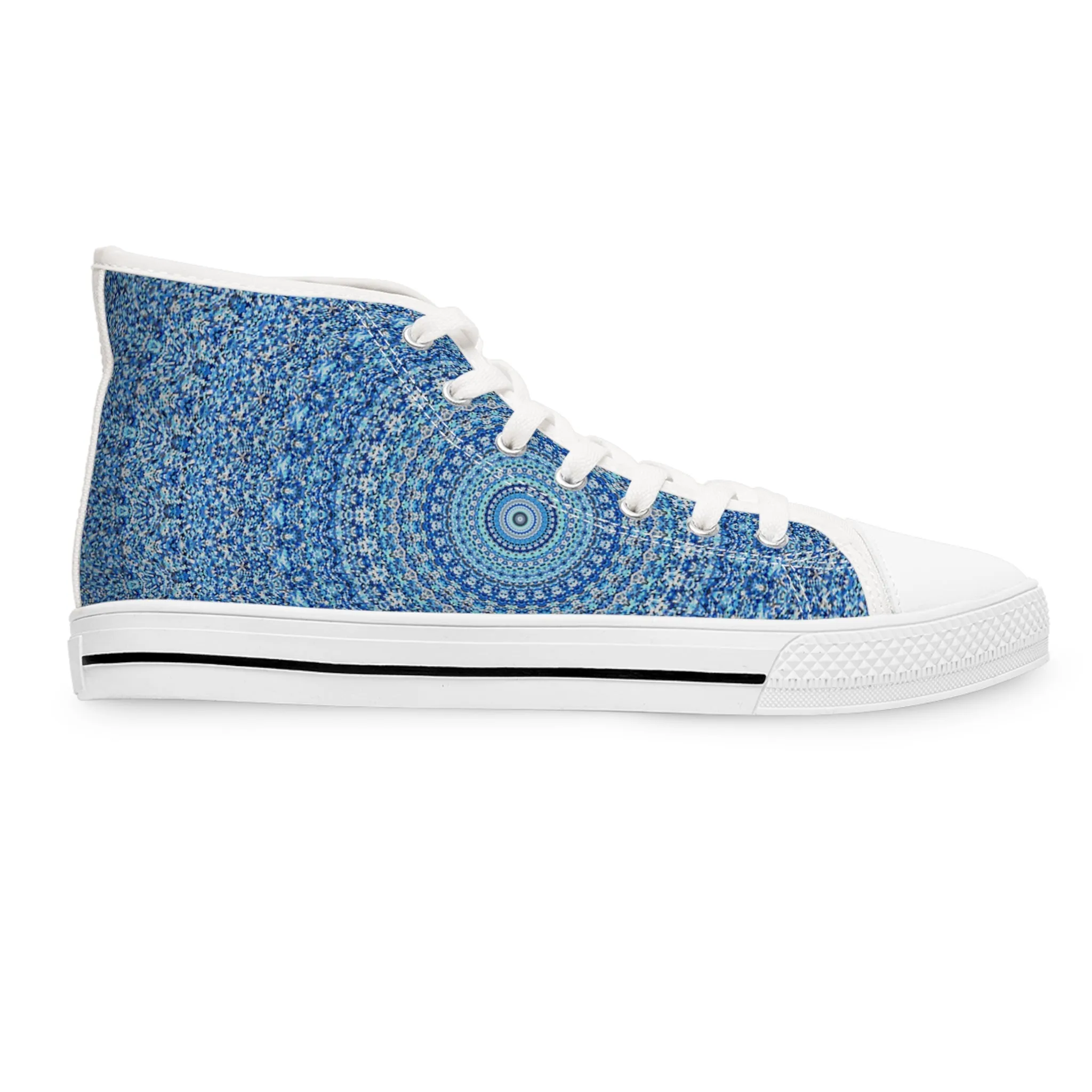 Blue Mandala - Inovax Women's Hight Top Sneakers