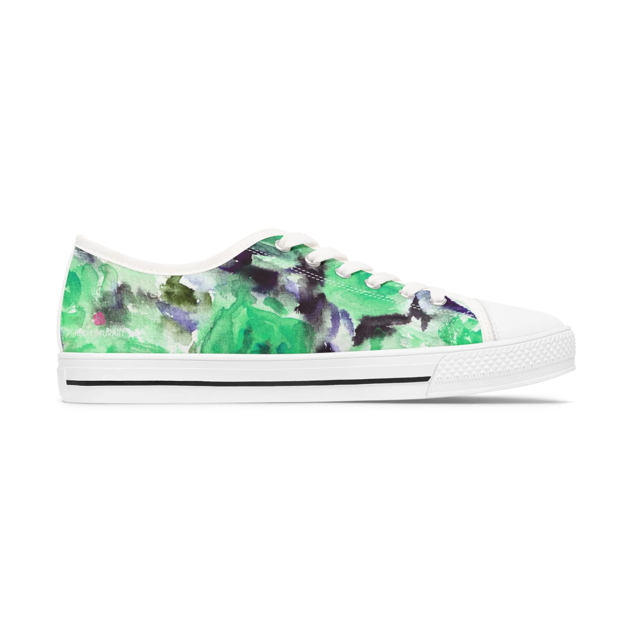 Blue Rose Floral Women's Sneakers, Floral Print Best Women's Low Top Canvas Sneakers (US Size: 5.5-12)