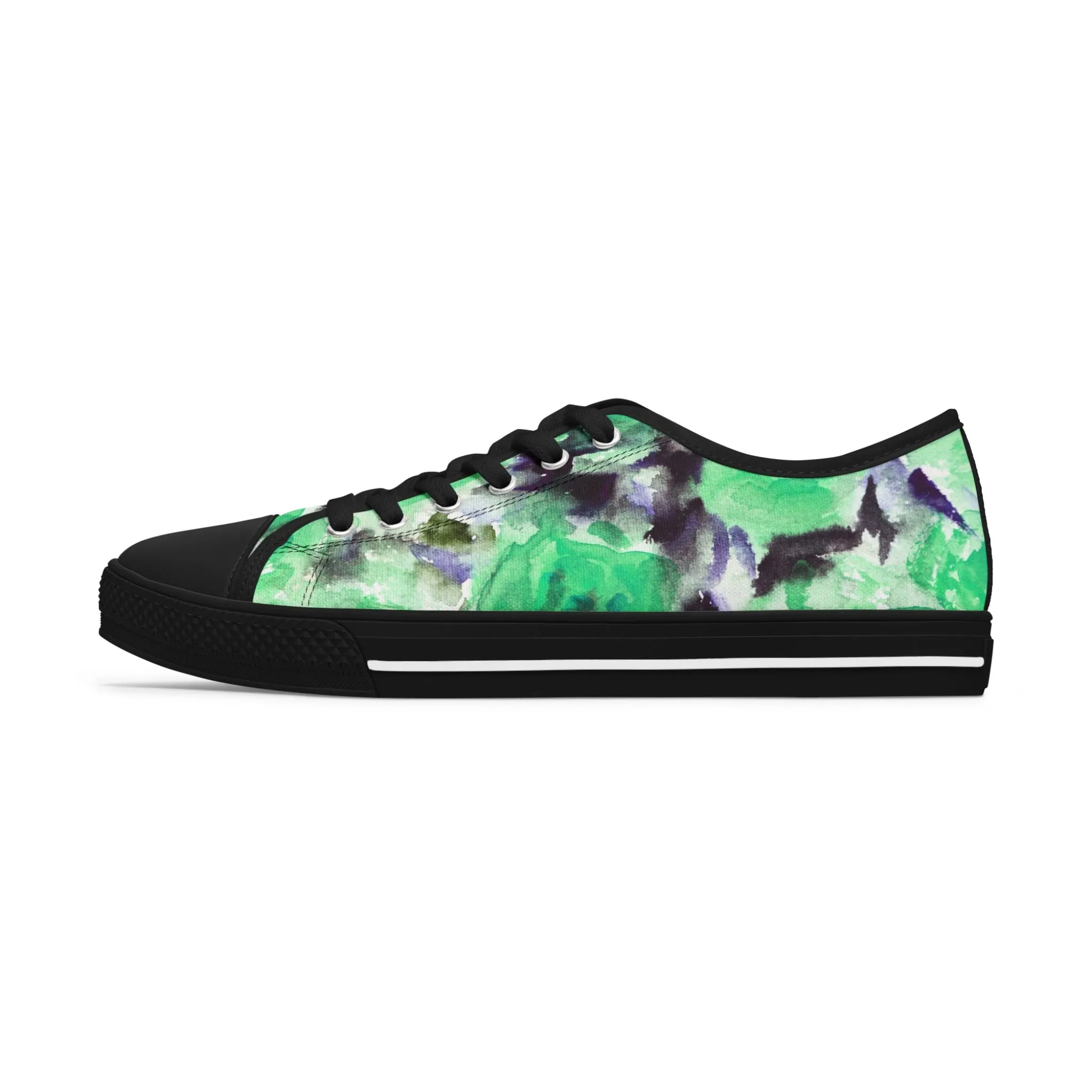 Blue Rose Floral Women's Sneakers, Floral Print Best Women's Low Top Canvas Sneakers (US Size: 5.5-12)