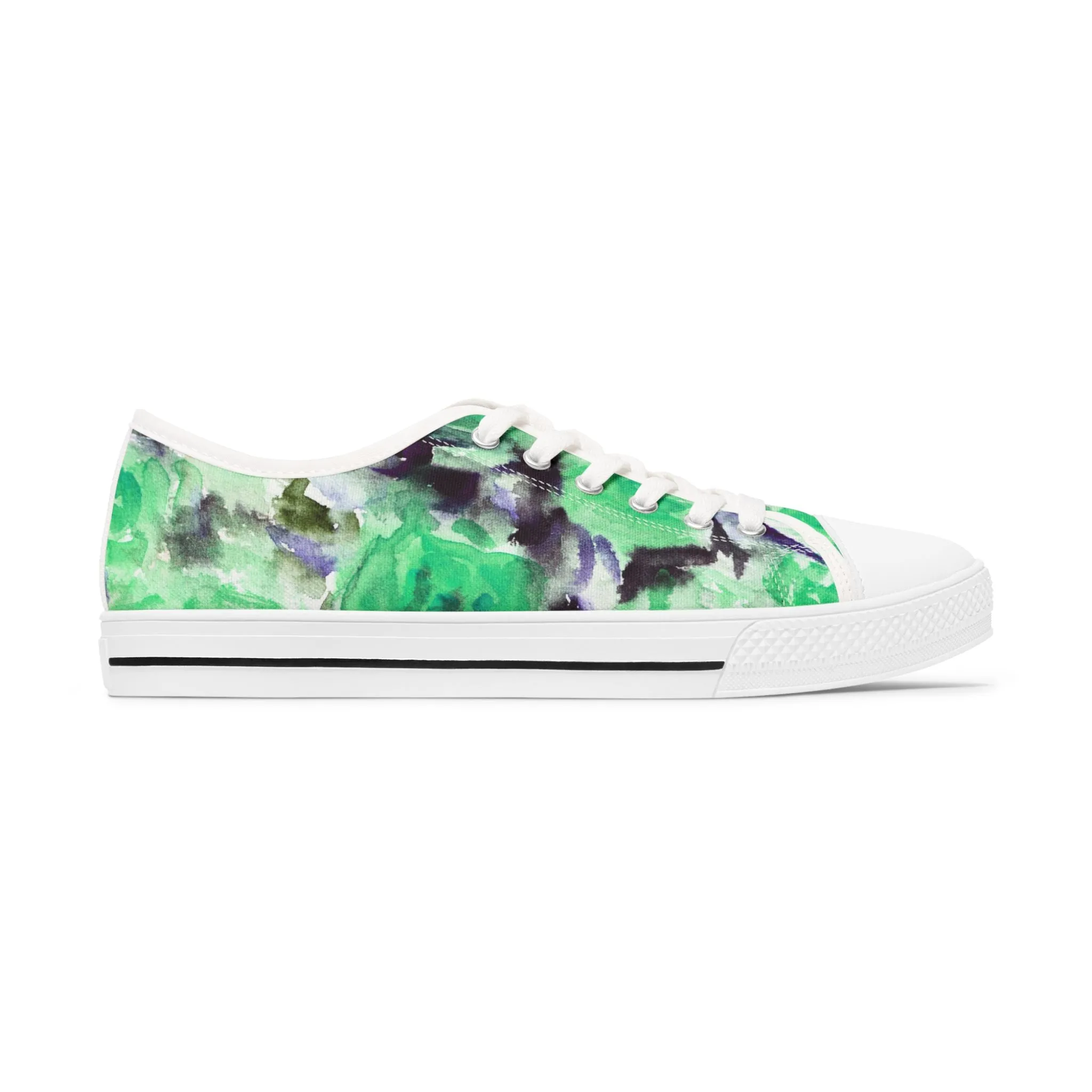 Blue Rose Floral Women's Sneakers, Floral Print Best Women's Low Top Canvas Sneakers (US Size: 5.5-12)