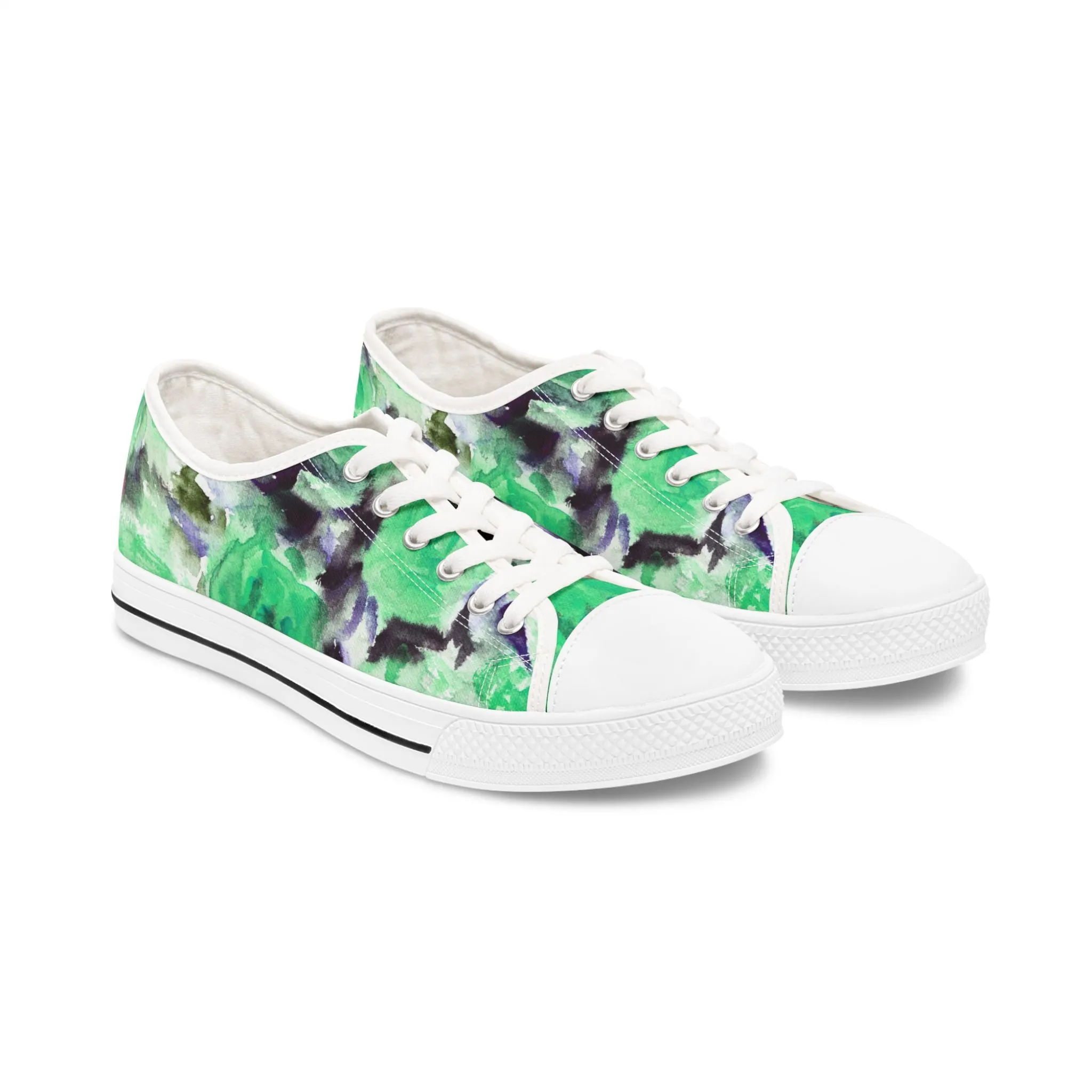 Blue Rose Floral Women's Sneakers, Floral Print Best Women's Low Top Canvas Sneakers (US Size: 5.5-12)