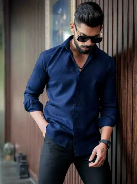 Blue Texture Premium Cotton Shirt