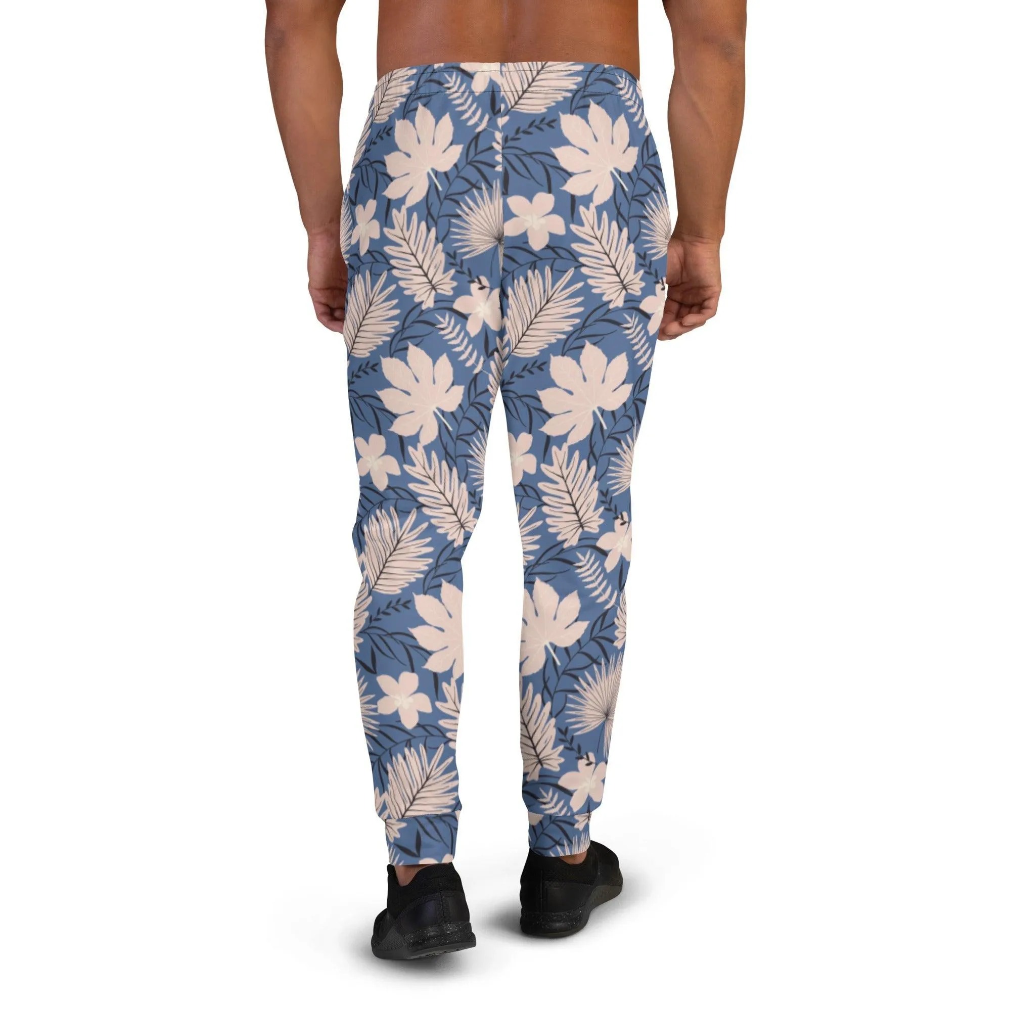 Blue Tropical Flower Men's Street Joggers