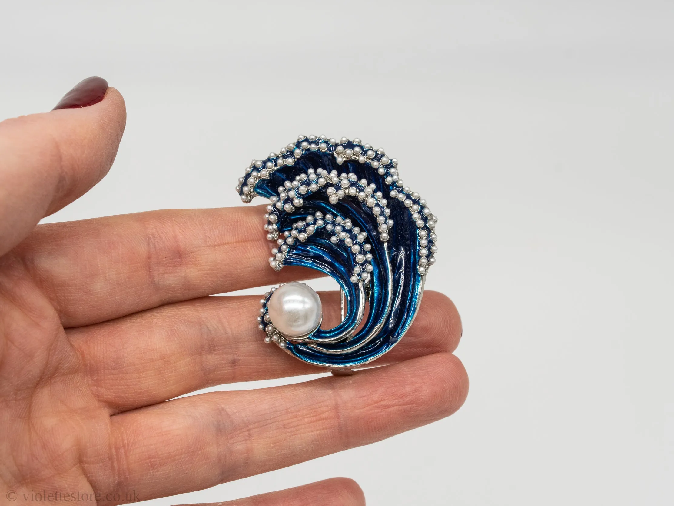 Blue Wave Woman Brooch